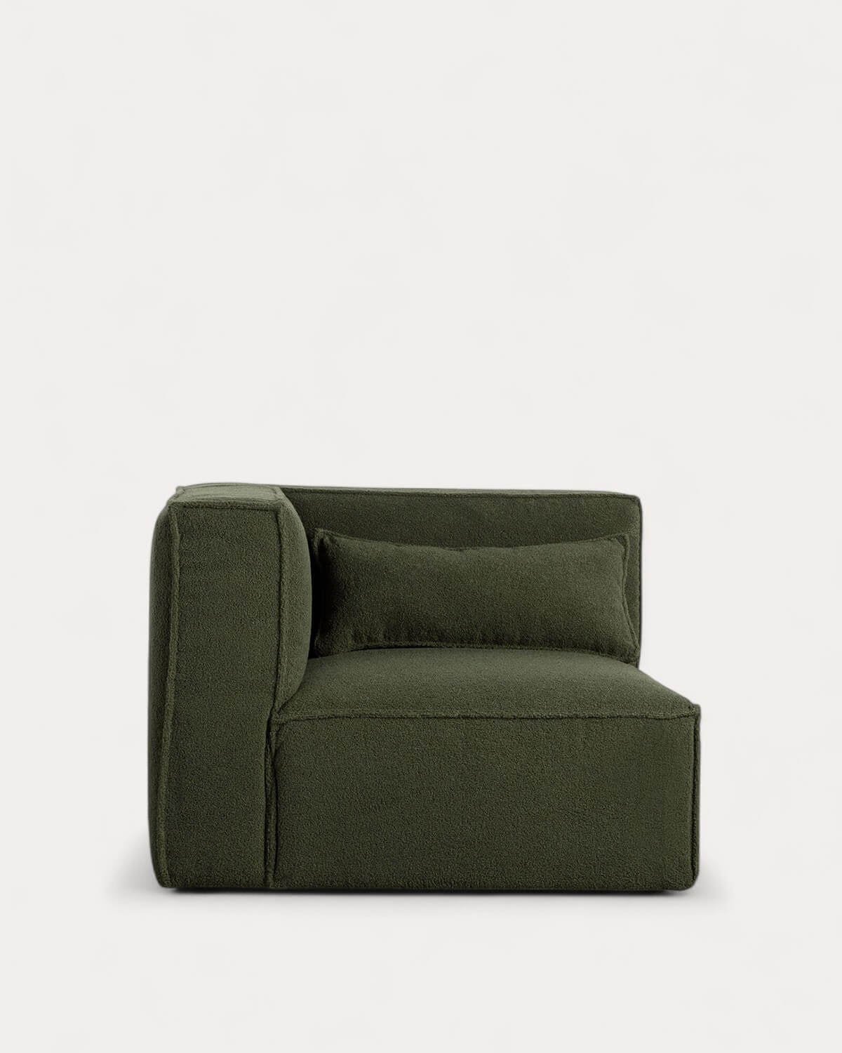 Kilhe Bouclé - Sofá Modular de 3 piezas con 2 Sillones Esquineros y Puff de Tela Bouclé Kilhe
