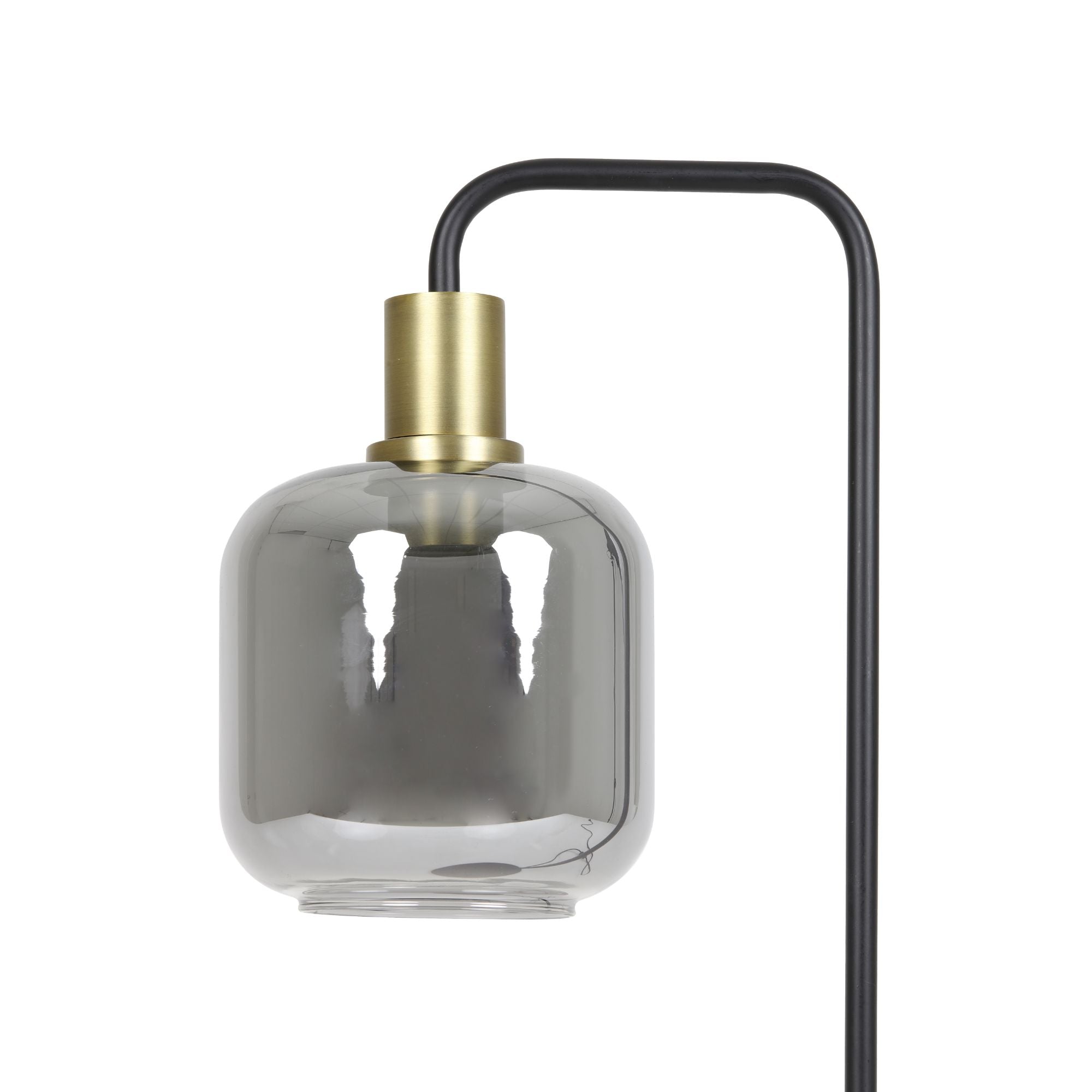 Light & Living Tafellamp Lekar - Antiek Brons Smoke Glas - Ø18x57,5 cm