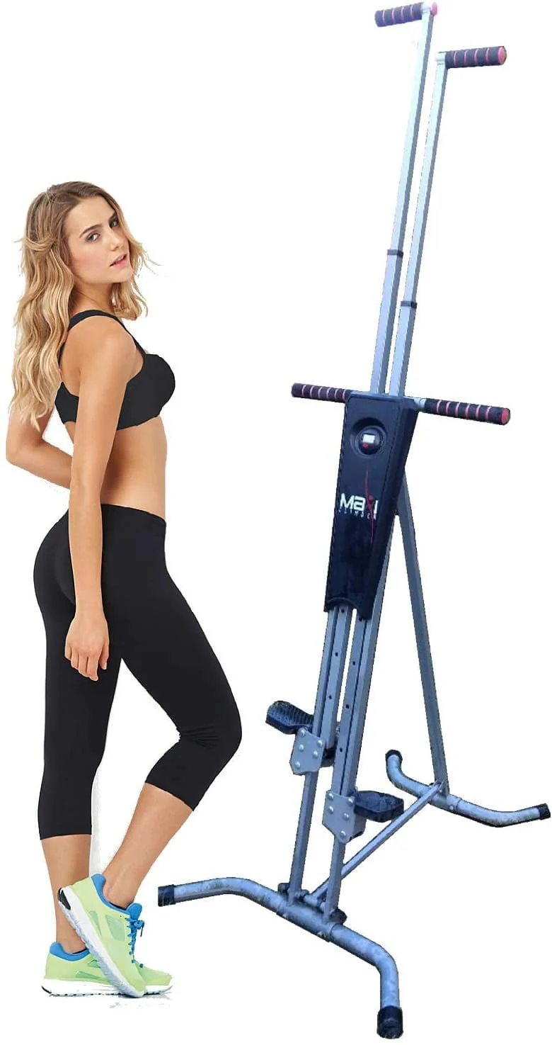Vertical Climber Stair Climbing Step Fitness Full Body Workout Machine, Adjustable Stair Climbing Fitness Machine, Home Gym Exercise Stair Stepper Cardio Strength Training + Monitor - Image 2