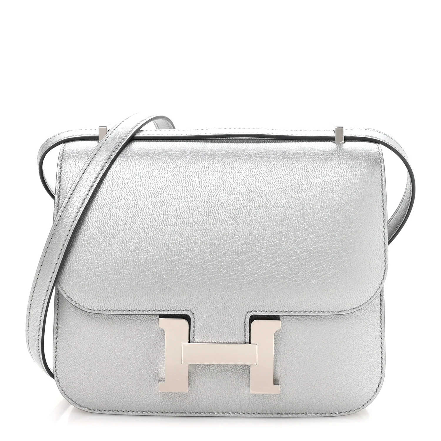 Metallic Chevre Chamkilight Constance 18 Argent