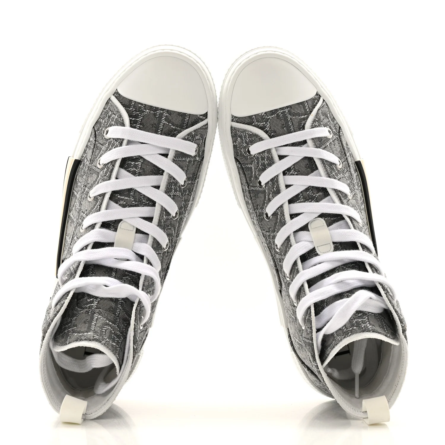 Metallic Oblique Jacquard Mens B23 High Top Sneakers 42 Grey