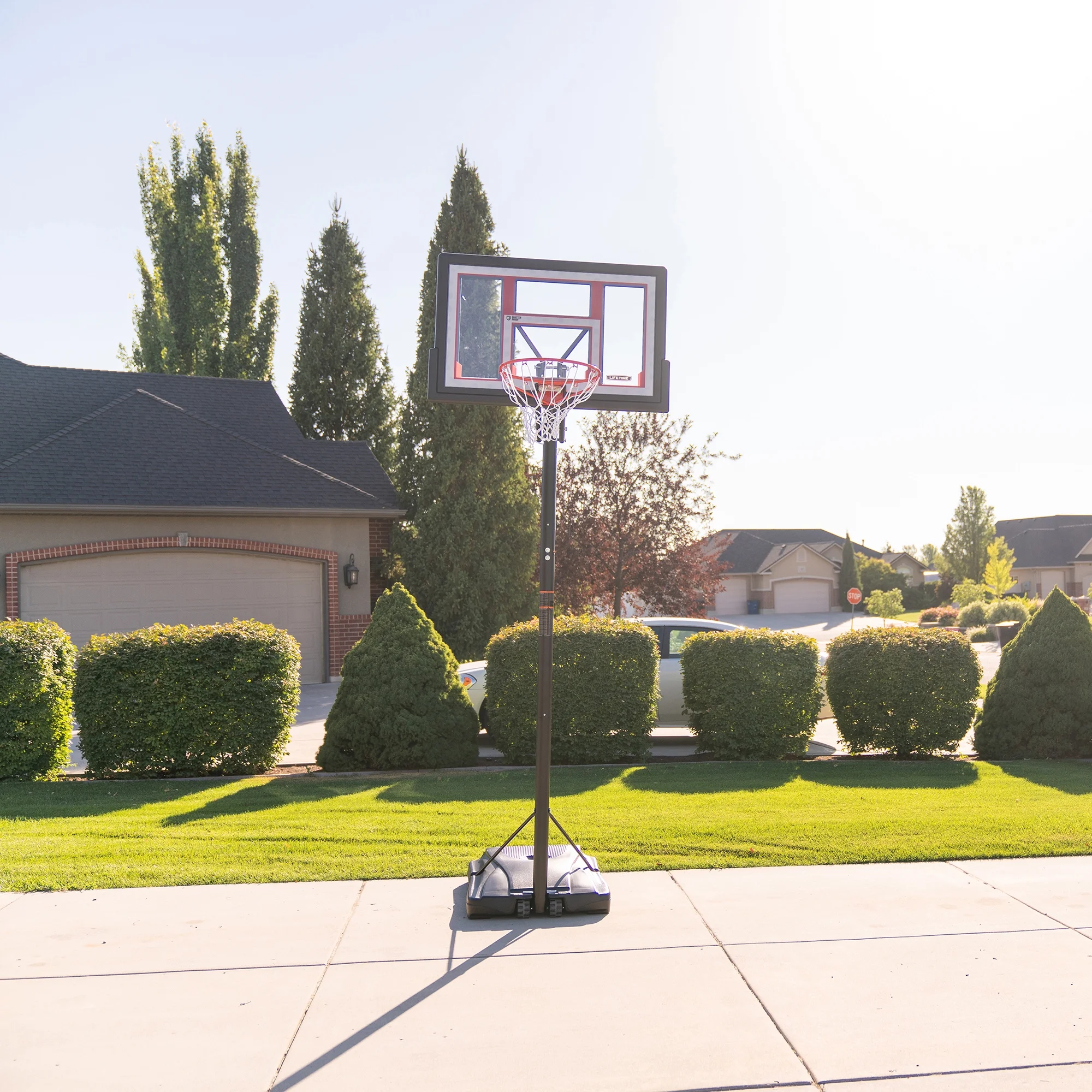 Lifetime 48 - Inch Shatterproof Portable Basketball Hoop with Strong Arm Adjustment & Slam - It Rim - Model 90491 - Outdoor Play