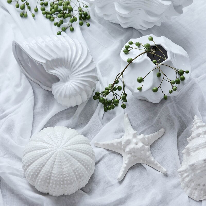 Shellille dekorasjon 8 cm hvit