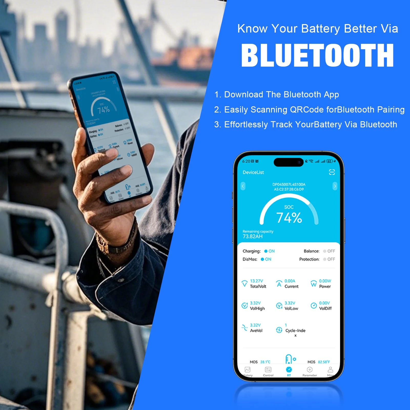12V 140AH LiFePO4 Battery Bluetooth,for RV,Solar,Trolling Motor,Marine,Boat,Van,Camping, 15000+ Deep Cycles Lithium Batteries,Smart 100A BMS - Image 10