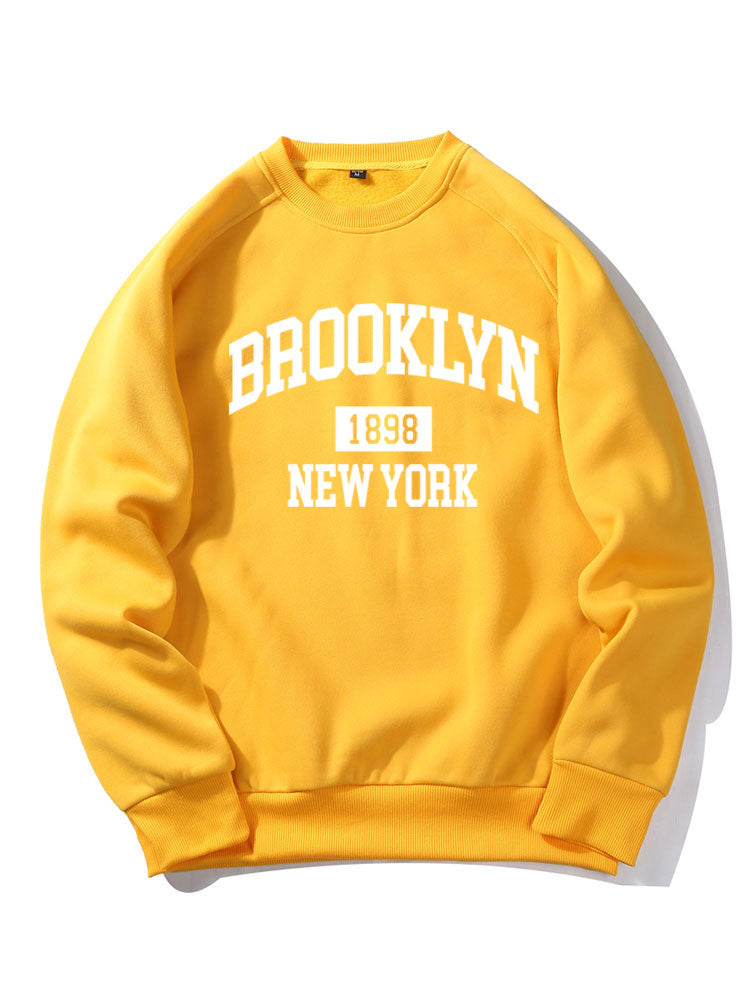 Sweat-shirt à manches raglan imprimé Brooklyn New York