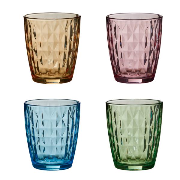 Mosaic  vannglass 34 cl 4 stk multi