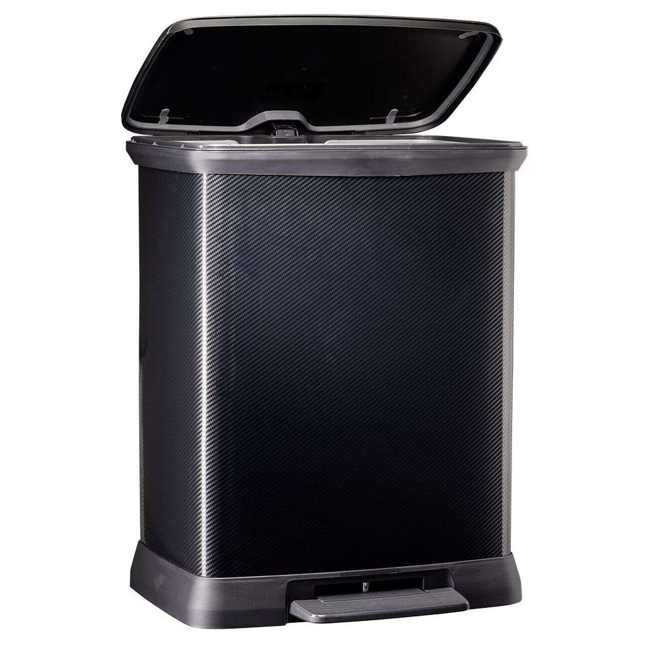 Poubelle à pédale plastique noir carbone 30L