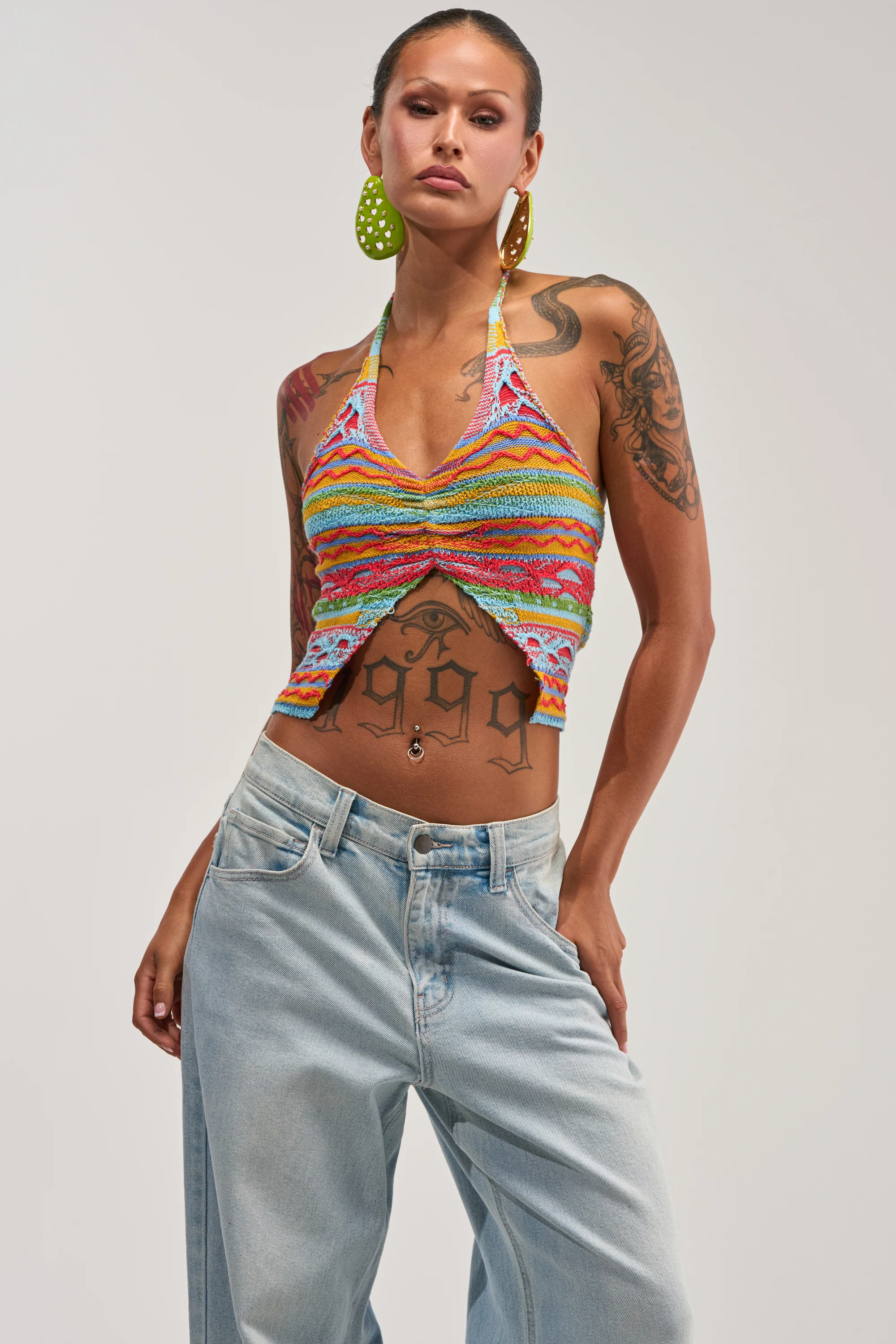 FEELS LIKE SUMMER KNIT HALTER TOP - Akira Store