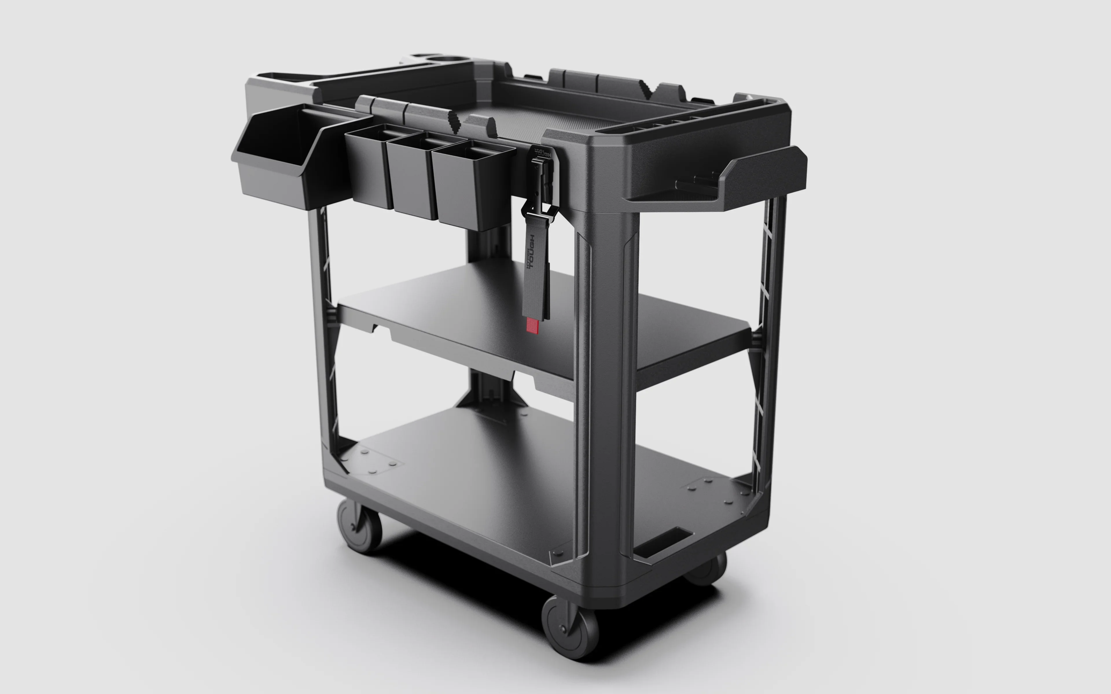 Hyper Tough Hyper Stack 3-Shelf Multi-Use 36 Commercial Utility Cart, 500 lb Capacity, Black