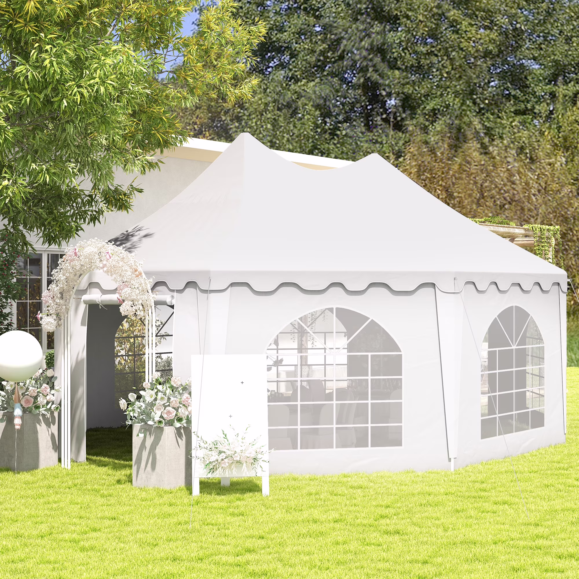 22.3' x 16.4' White Event Outdoor Canopies, Portable(22' x 16')