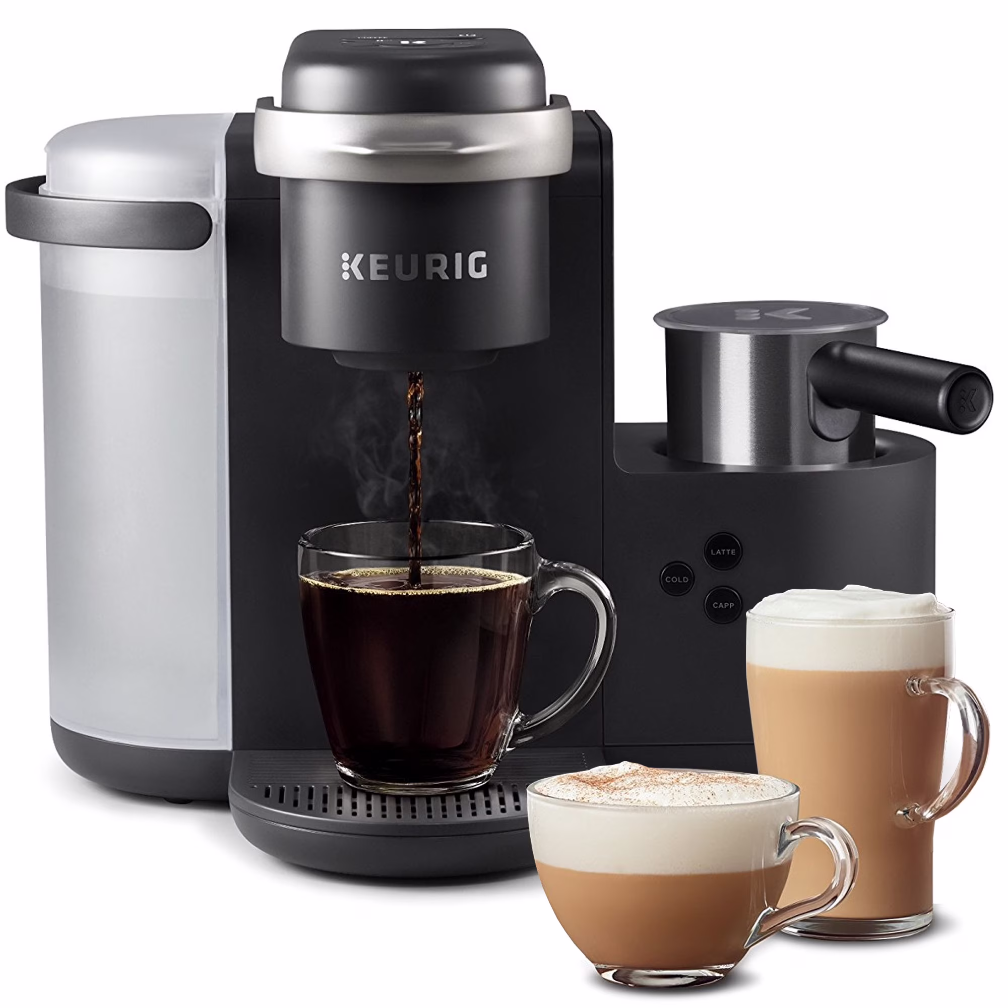 K-Cafe Single Serve K-Cup Coffee Maker, Latte Maker and Cappuccino Maker, Dark Charcoal(Gray)