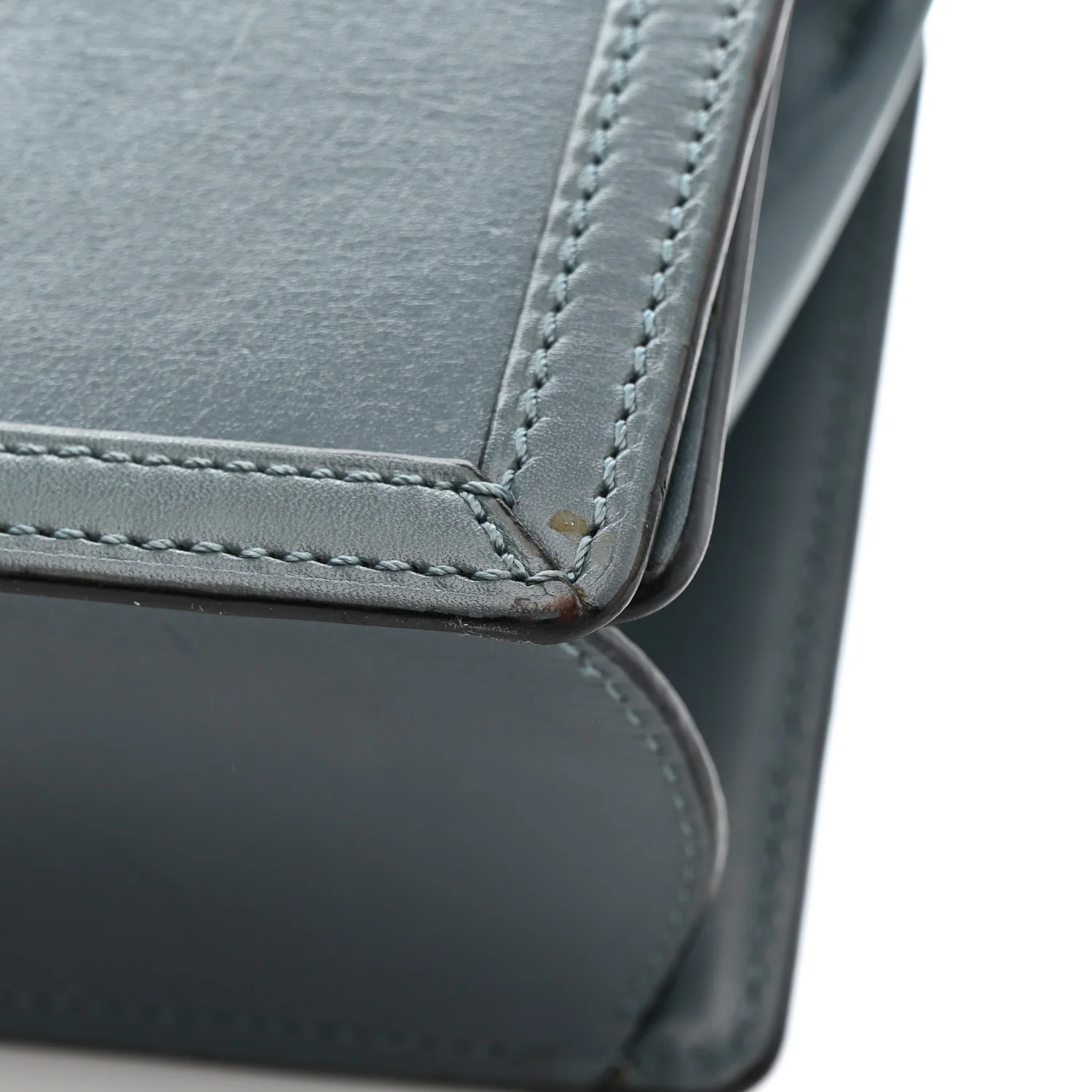 Calfskin Mini Barcelona Shoulder Bag Stone Blue