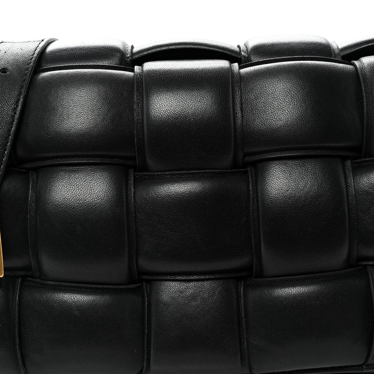 Nappa Maxi Intreccio Padded Cassette Crossbody Bag Black