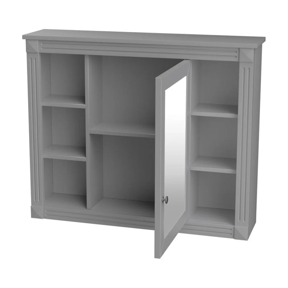 36'' Bathroom Vanity Set, Undermount Bathroom Cabinet and Mirror Cabinet, Ceramic Sink Top, Storage Cabinet with 2 Soft Closing Doors and 2 Drawers, Vanity Cabinet Set, Suit for 4'' Faucet, Gray(Mirror Cabinet+Vanity Table/Grey) - Image 10