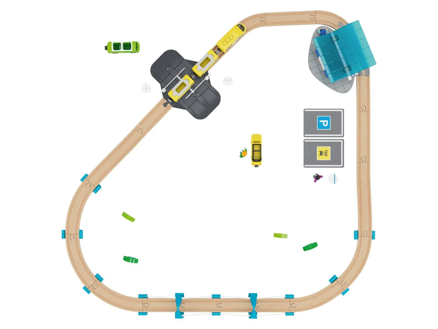 Playtive Set de chemin de train en bois