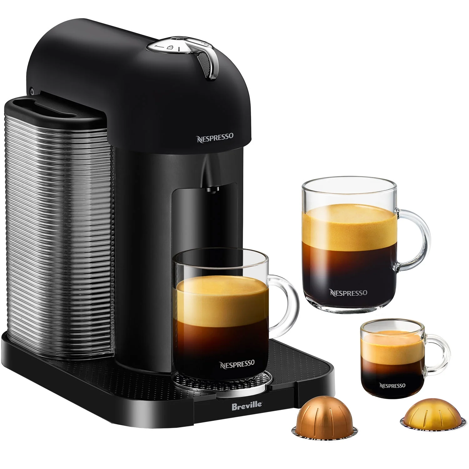 Breville Nespresso Vertuo Coffee & Espresso Single - Serve Machine in Matte Black