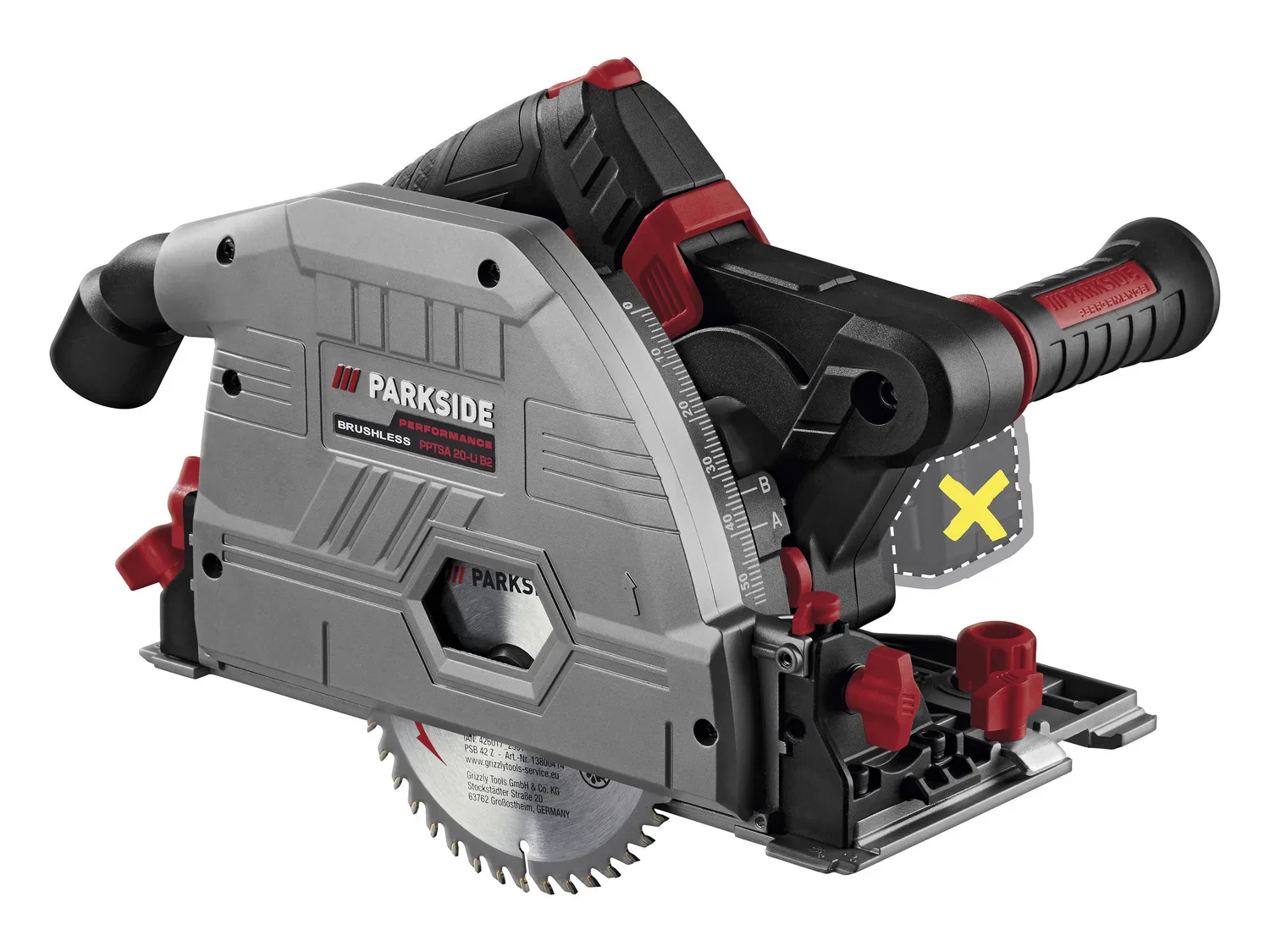 PARKSIDE PERFORMANCE Scie plongeante sans fil PPTSA 20-Li B2, 20 V