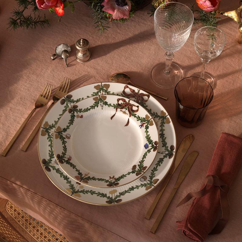 Stjerne Riflet Jul tallerken 27 cm