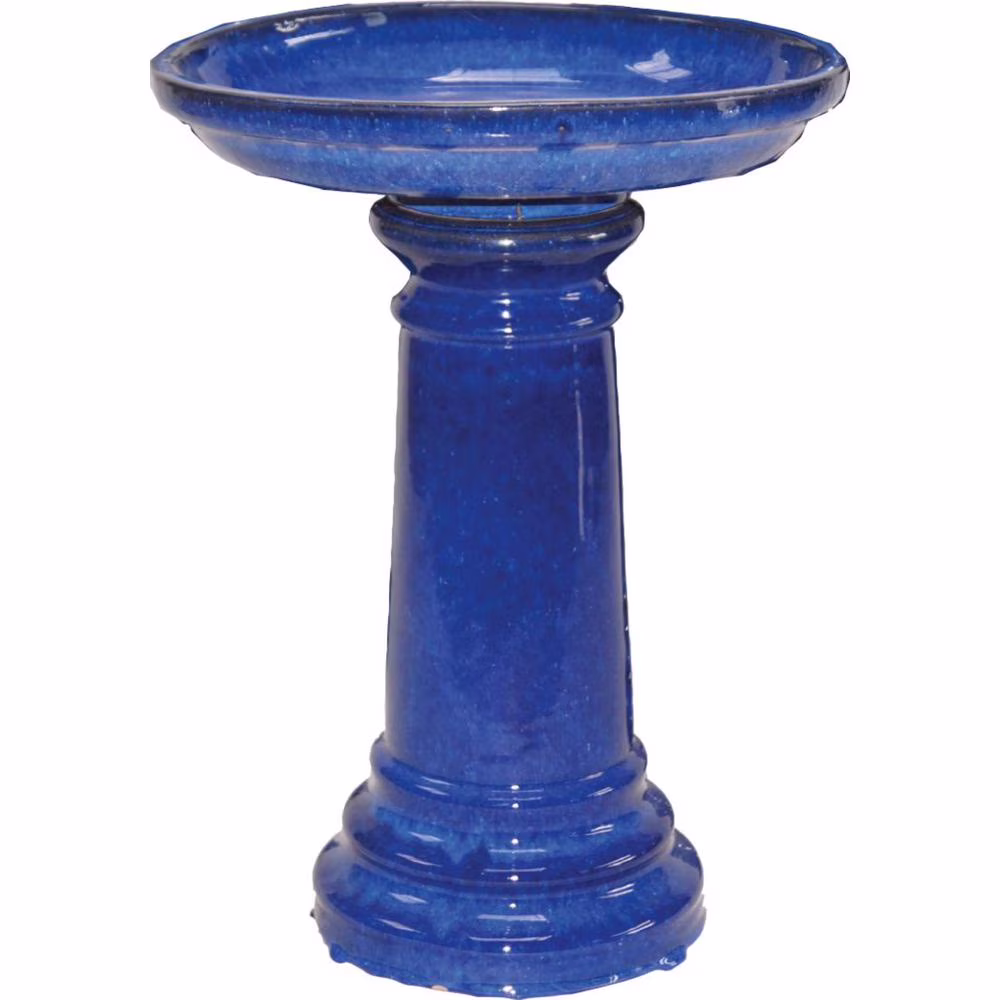 Harbor Gardens BIRDBATH MED COBALT EASY SHIP