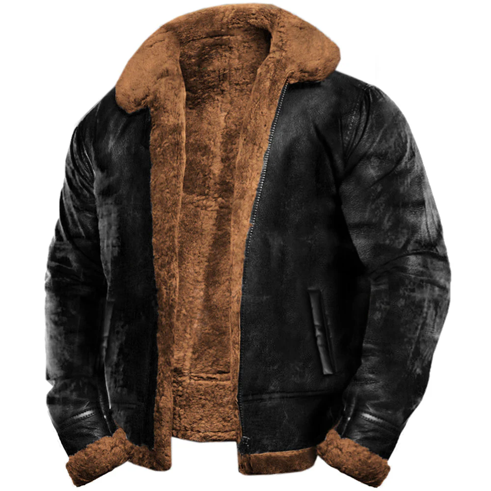 Veste en Cuir Vintage pour Homme pour l'Extérieur - Modèle Pierre