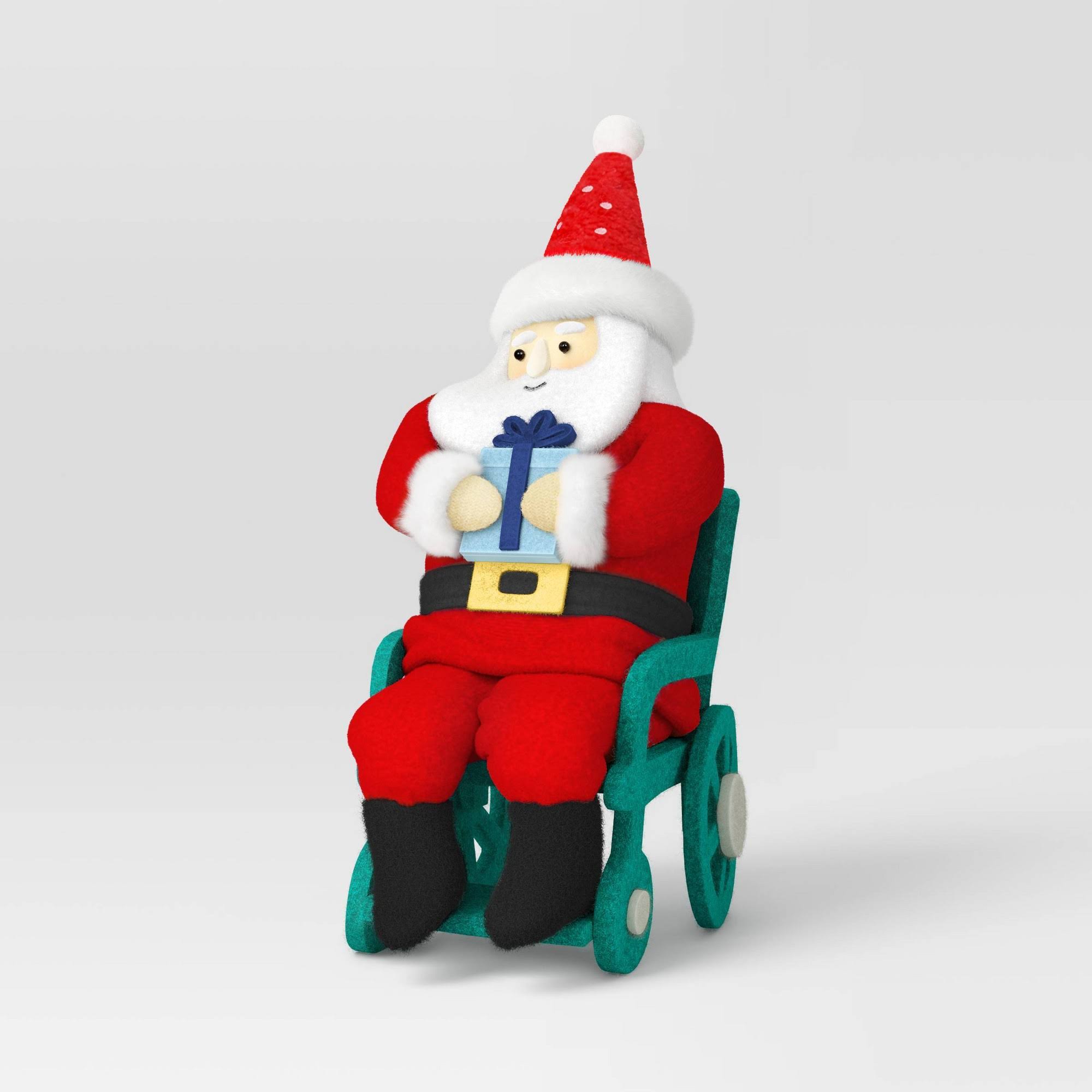 Wondershop Santa Fabric Holding Gift Christmas Figurine in Wheelchair | Target