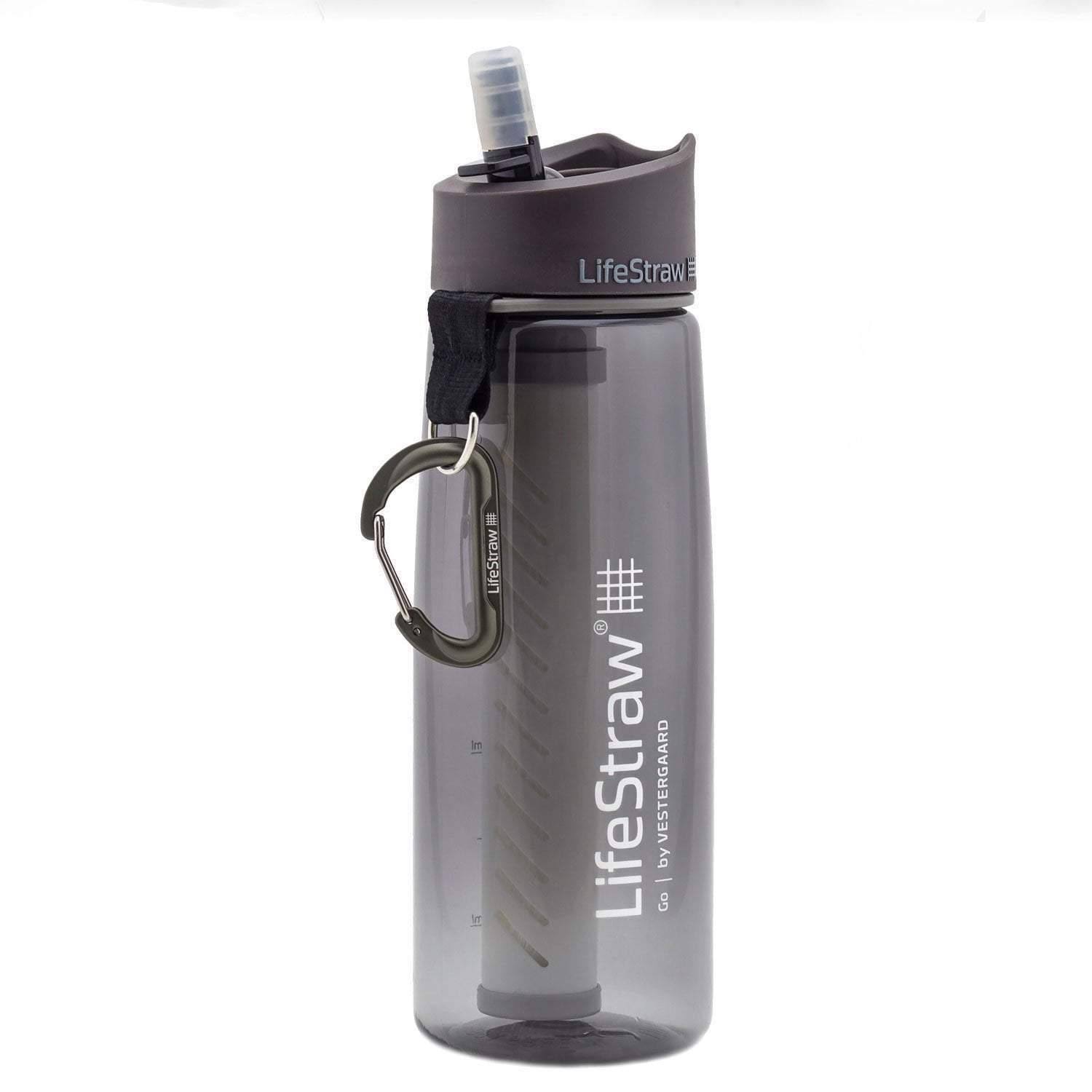 LifeStraw Go Water Bottle 2-Stage Filtration Bottle, Grey, 22 oz