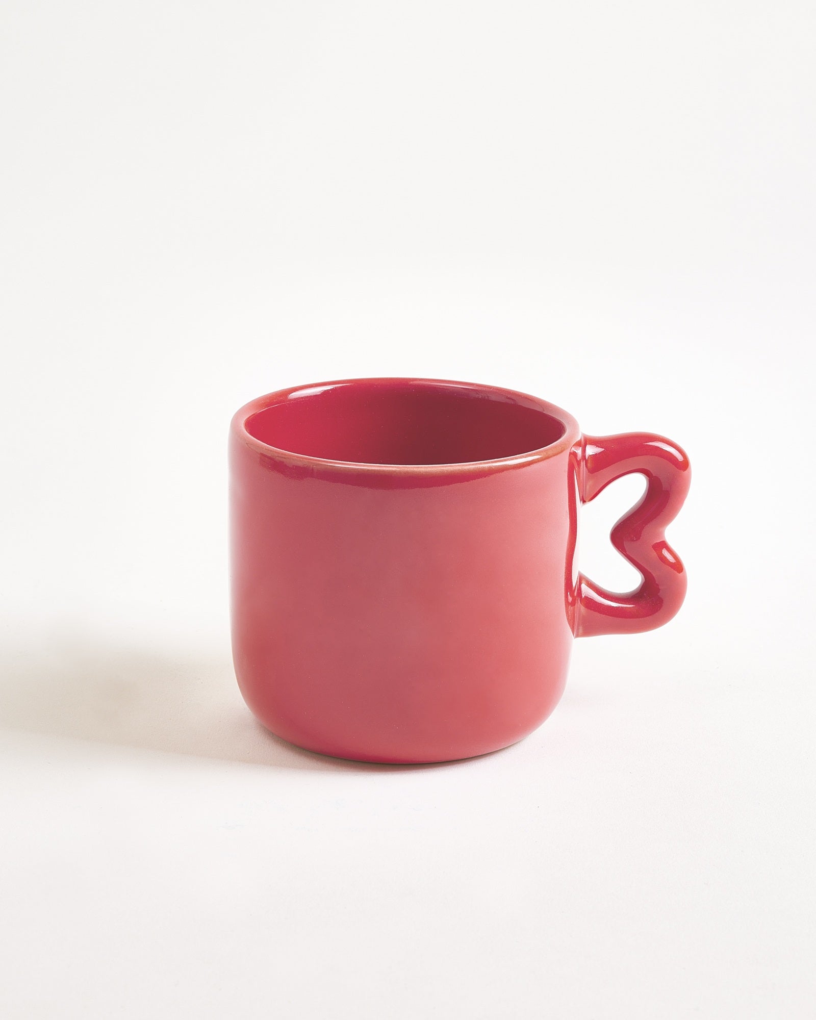 SEIA MUG & SAUCER HEART BURGUNDY