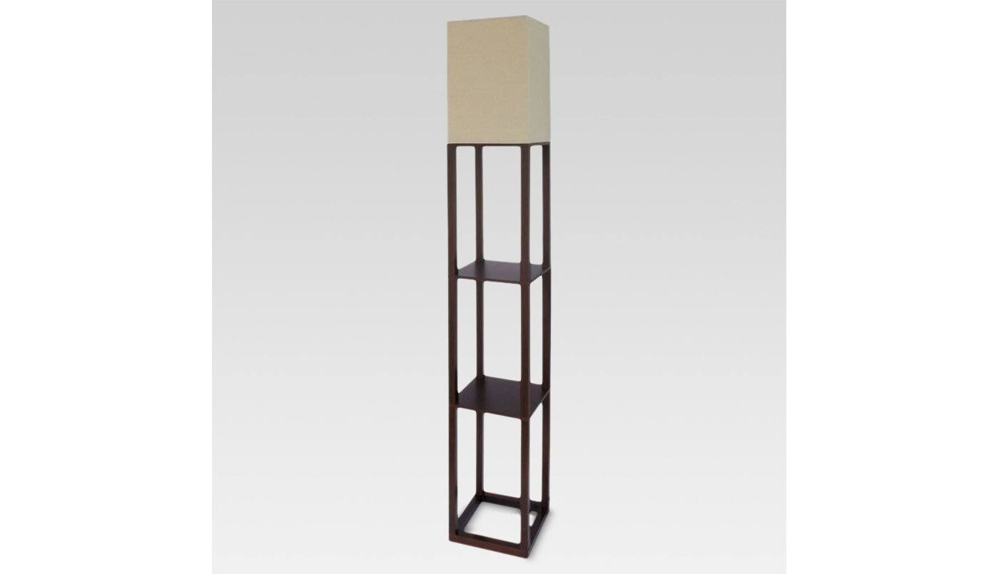 Threshold Shelf Floor Lamp with Shade, Brown
