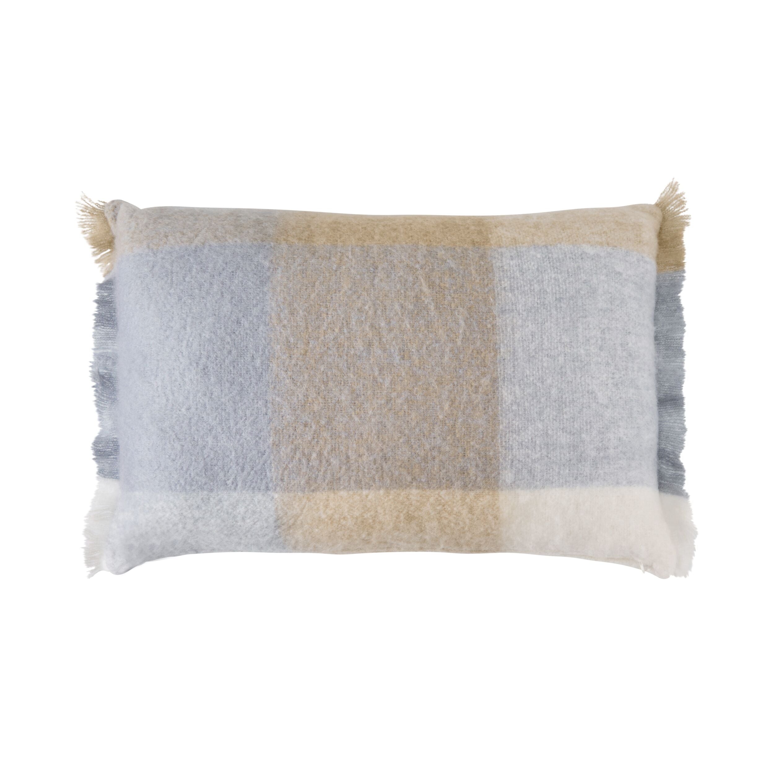 Hunter Wool Blend Cushion Sky Blue Check 40x60cm