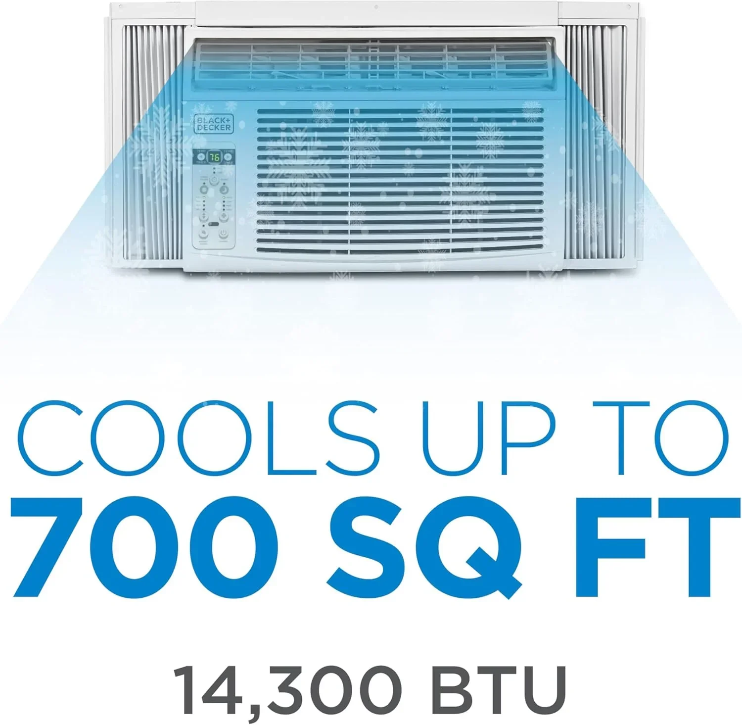 Climatiseur de fenêtre BLACK+DECKER 5000 BTU Refroidit jusqu'à 150 pieds carrés Commandes mécaniques