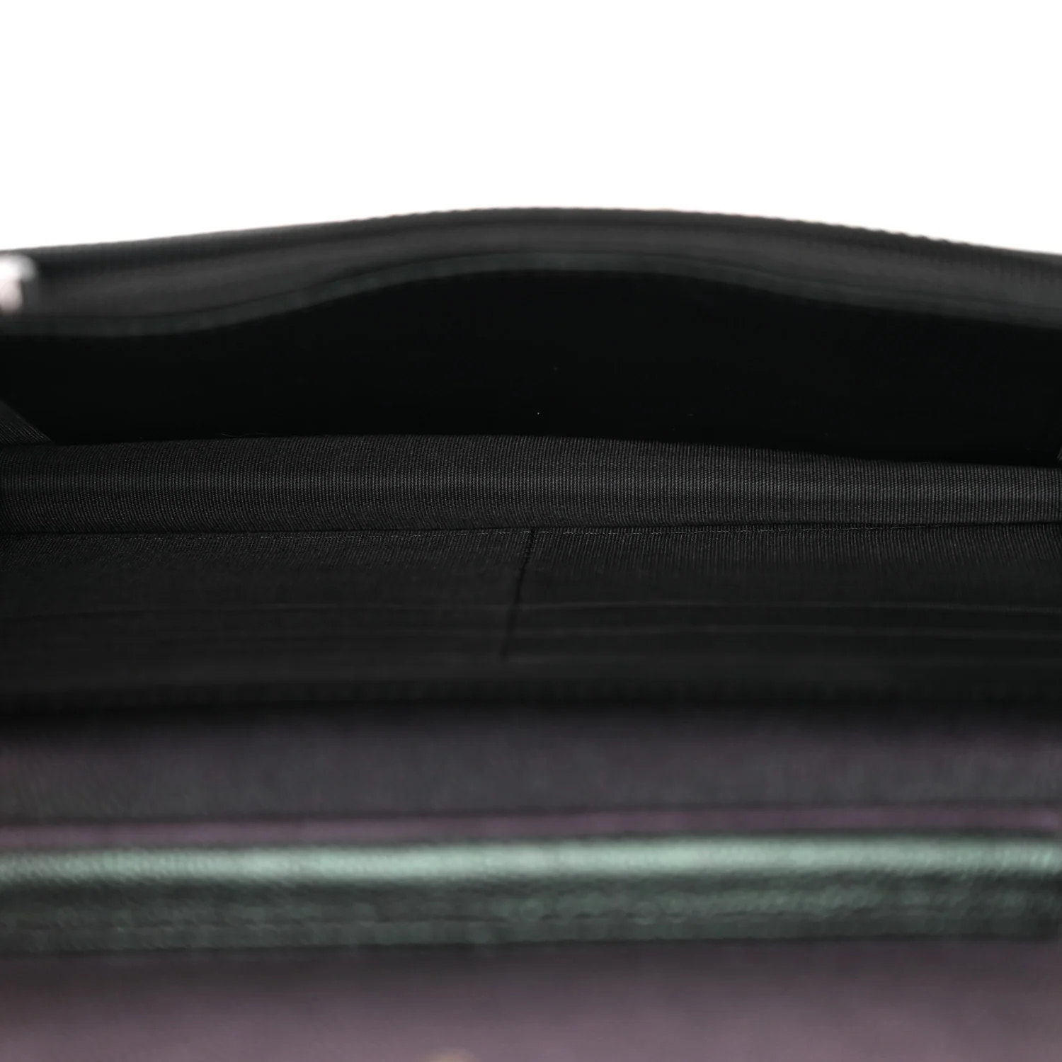 Iridescent Caviar Quilted Wallet on Chain WOC Dark Blue