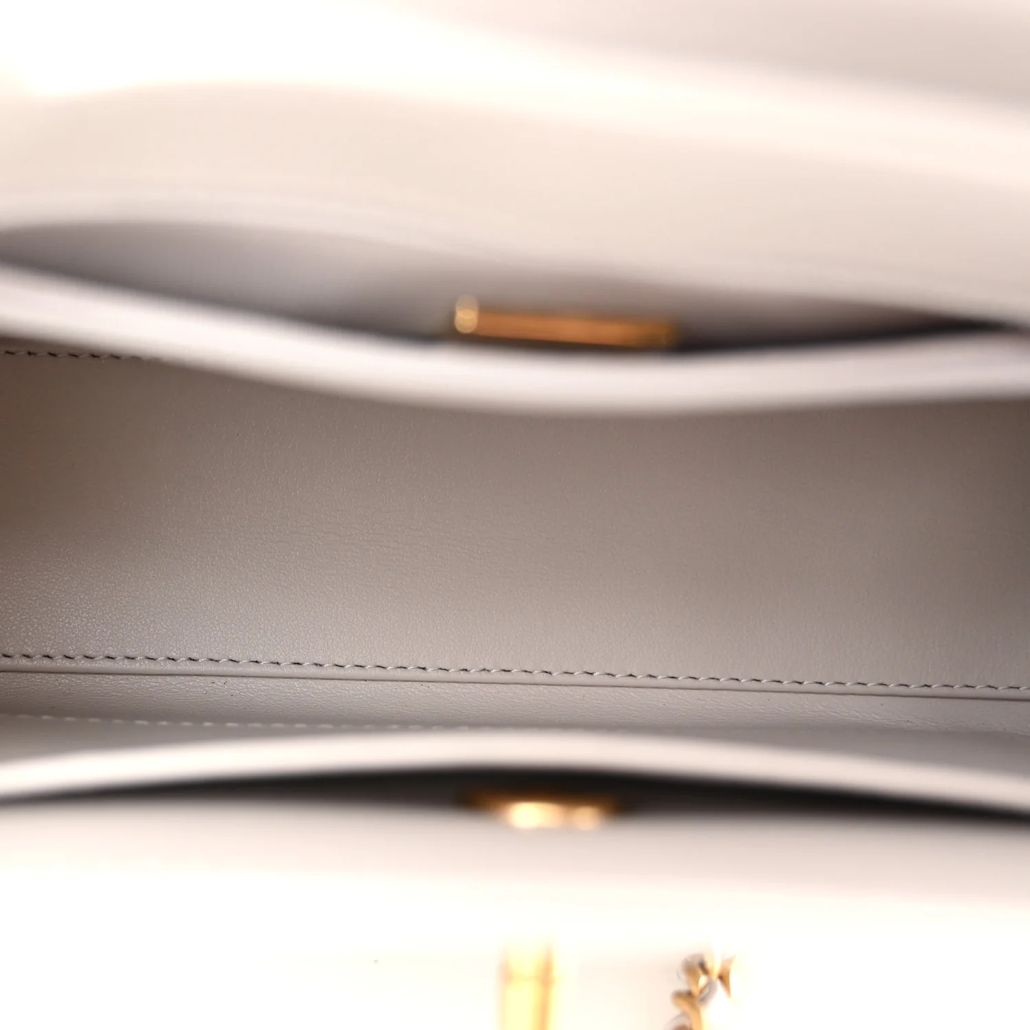 Shiny Aged Calfskin Quilted Nano Kelly Shopper Light Grey