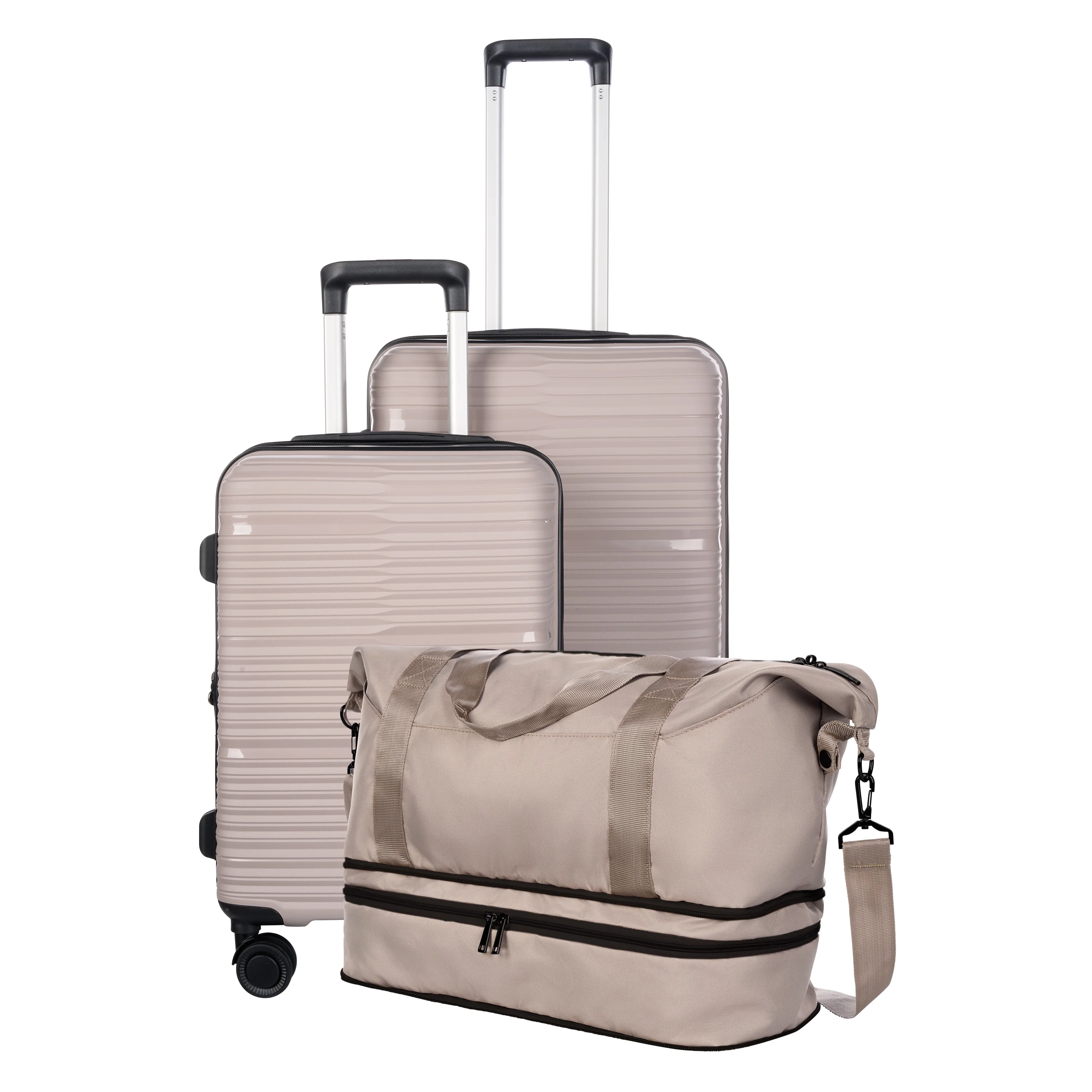 Protege 3 - Piece Luggage Set, Taupe Splash, 20 - Inch Carry on, 25 - Inch Checked Suitcase & Weekender Duffel