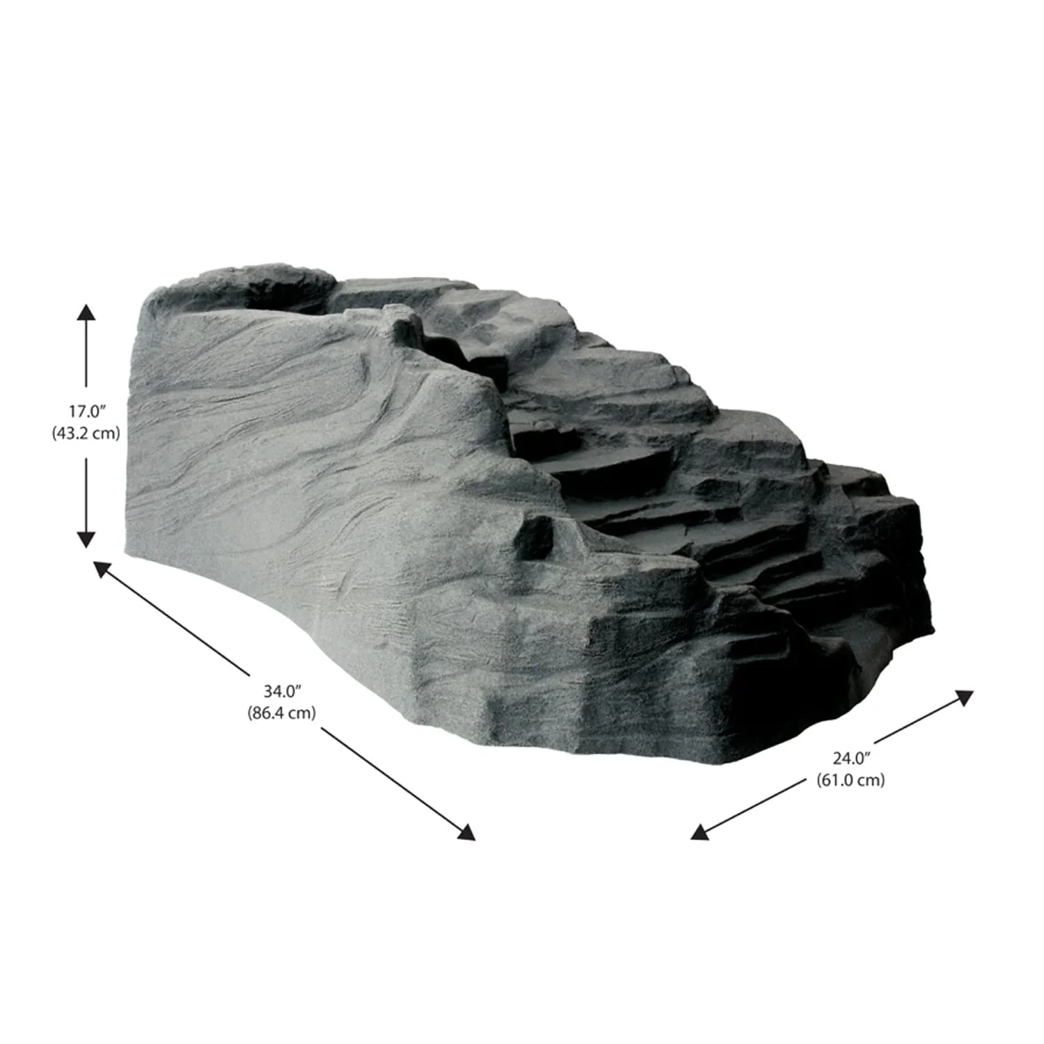 Algreen Decorative Pond Watercoarse, Tranquility Waterfall with Threaded Fitting, Charcoalstone - Image 4