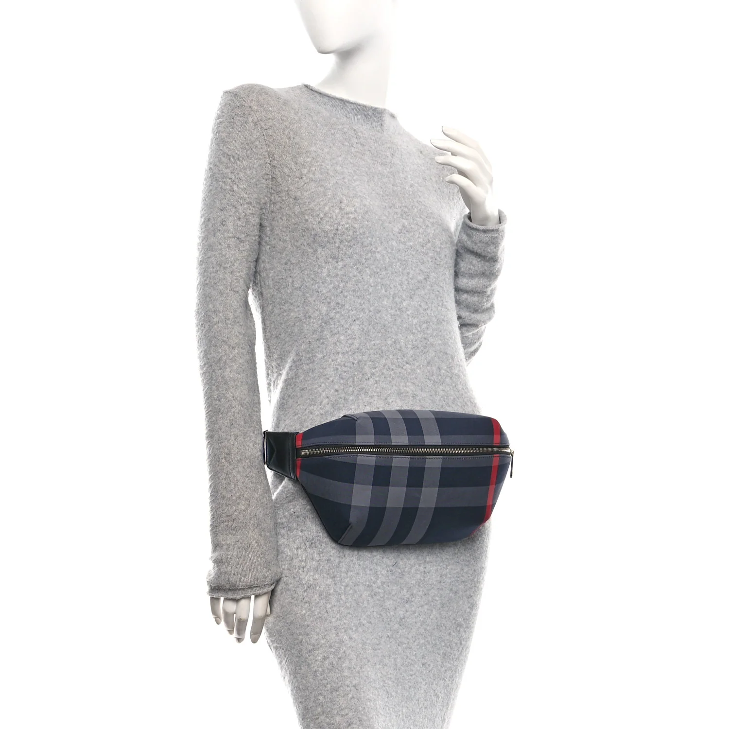 House Check Sonny Bum Bag Navy Grey