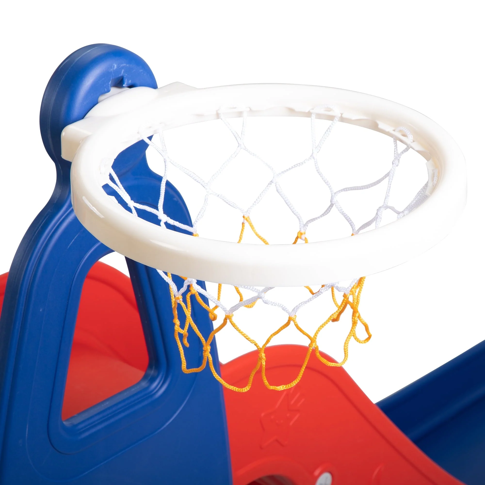 Kids-gift! 5 in 1 Slide and Swing Playing Set, Toddler Extra-Long Slide with 2 Basketball Hoops, Football, Ringtoss, Indoor Outdoor - Image 7