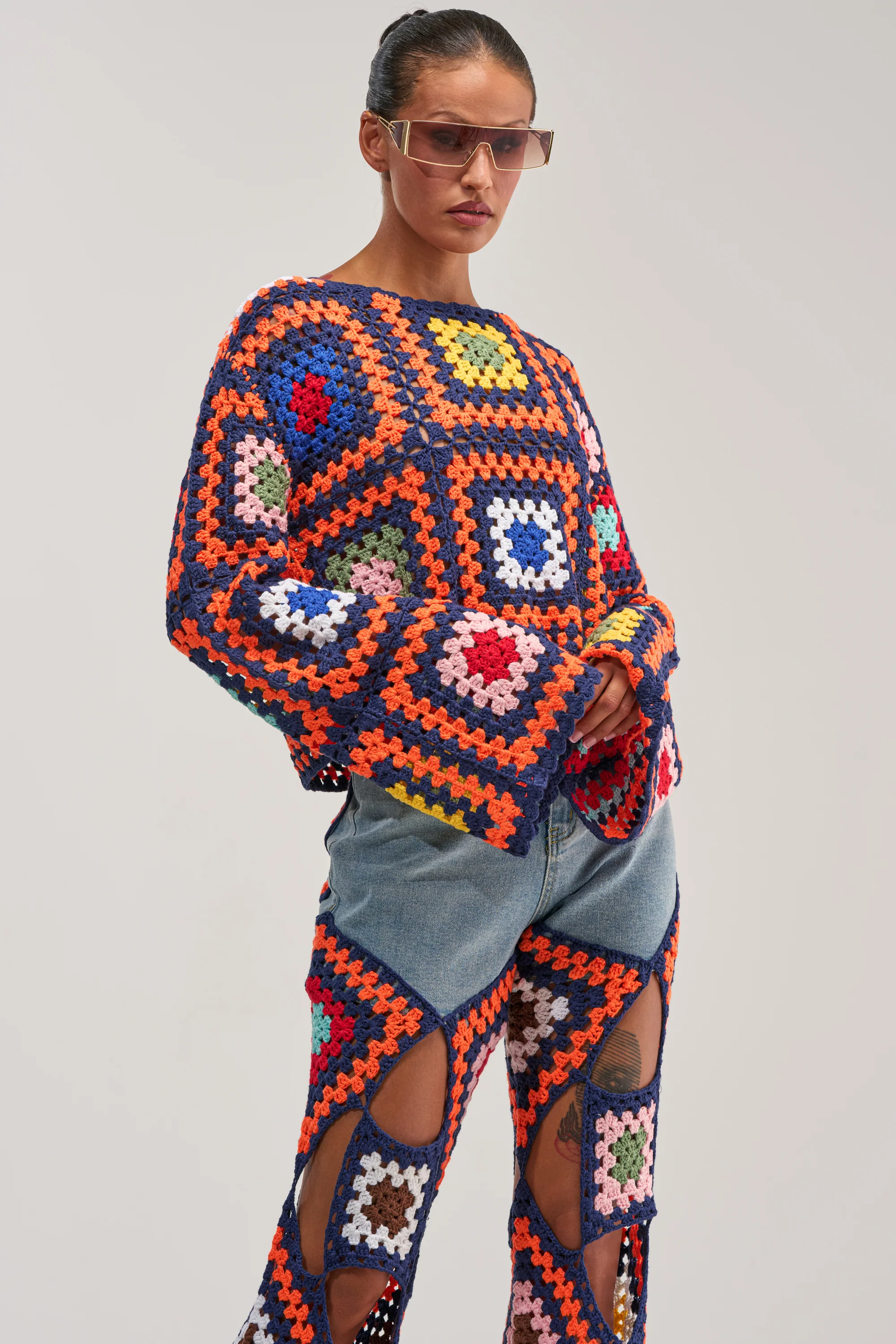 MIXED FEELING CROCHET SWEATER - Akira Store