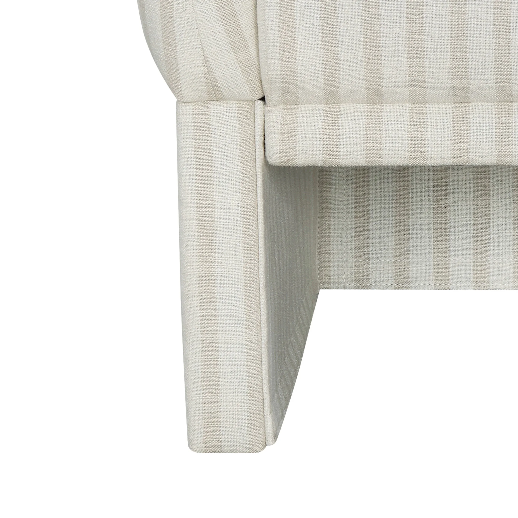 Beautiful Small Space Accent Chair, Beige and White Linen - Image 7