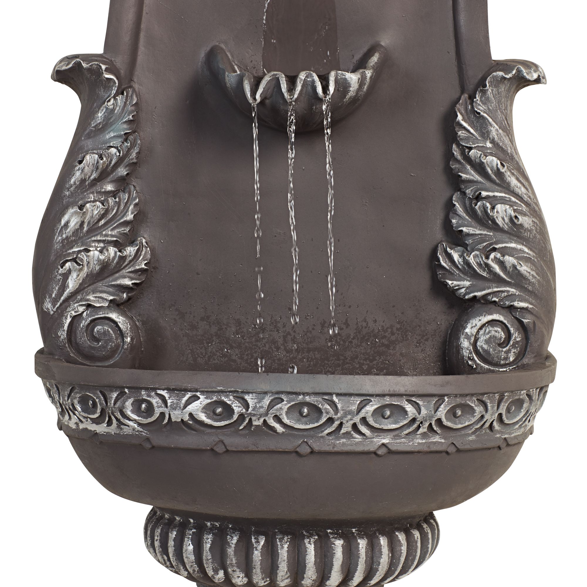 San Pablo Ornate 33" High Large Italian Indoor Outdoor Decor Gray Resin Wall Fountain Outside Garden Patio - Image 4