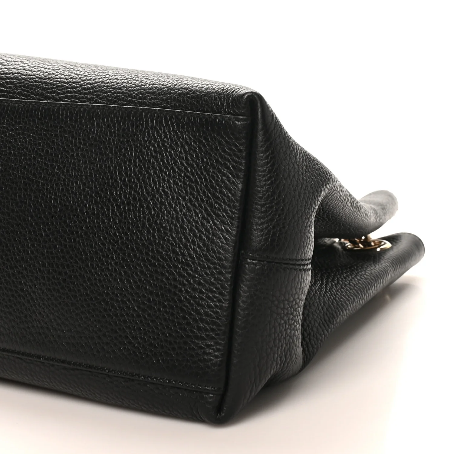 Pebbled Calfskin Medium Soho Chain Shoulder Bag Black