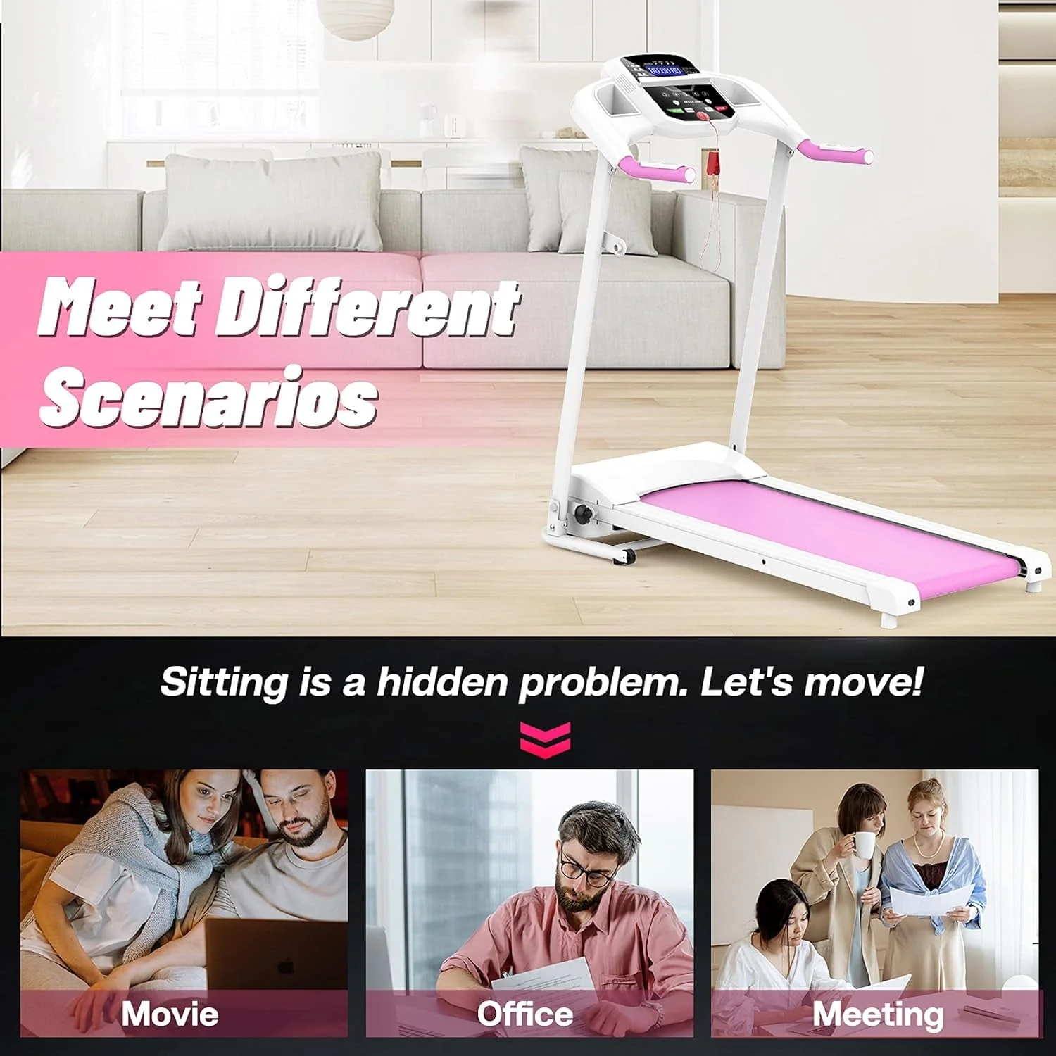 Clearance! Folding Treadmill 2.5HP Electric Treadmill with MP3 Speake LED Display Running Walking Jogging for Home Office - Image 5