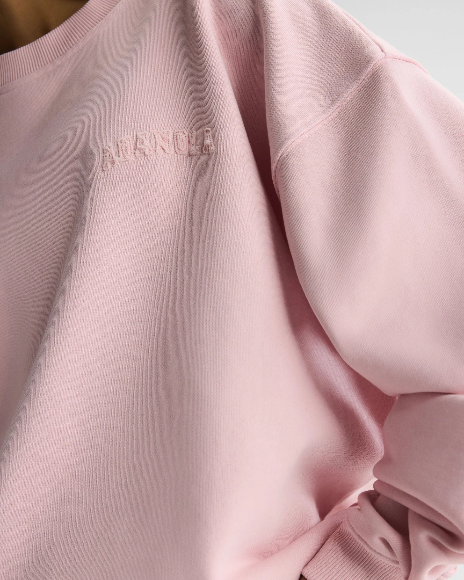 Varsity Applique Washed Oversized Sweatshirt - Soft Pink