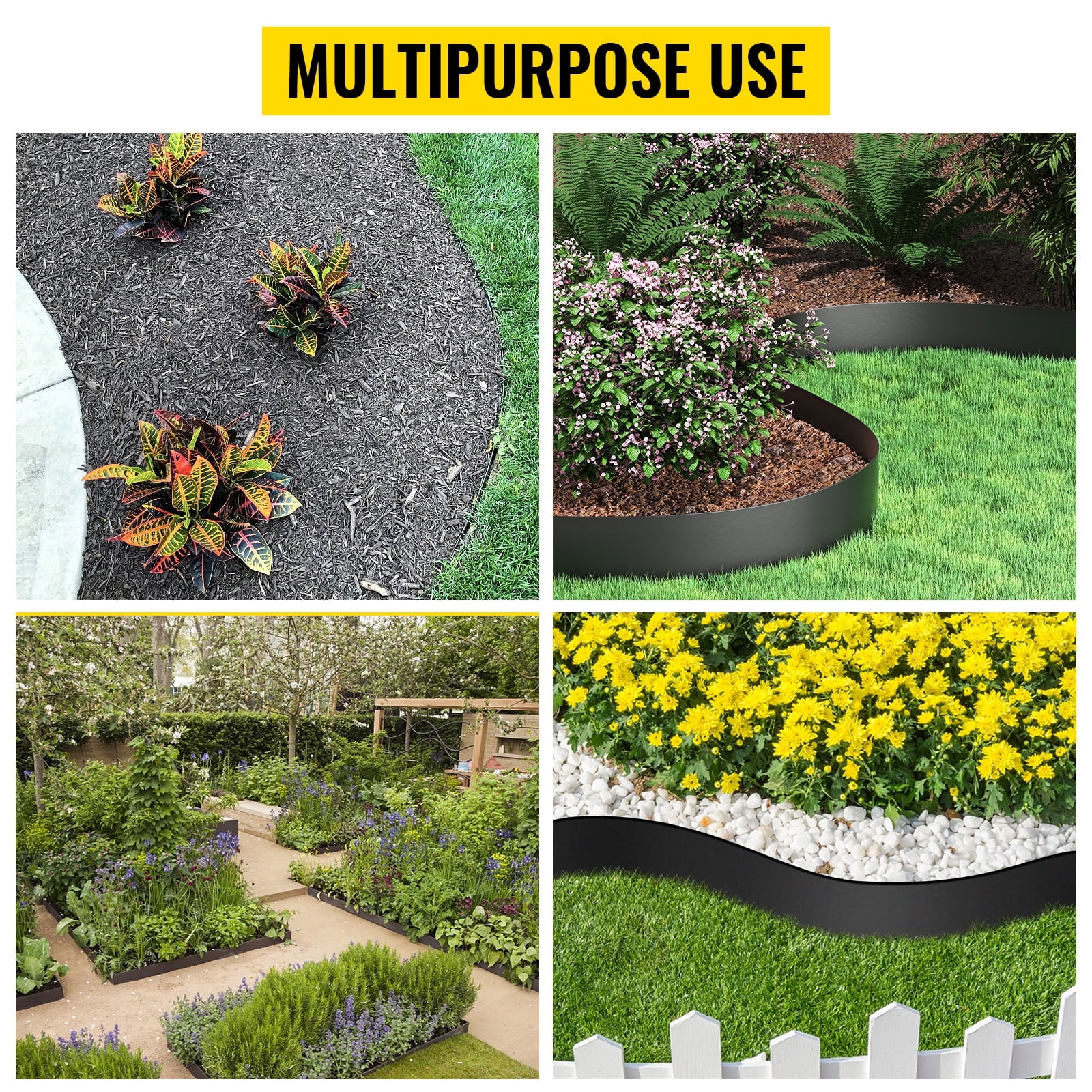 BENTISM Landscape Edging Terrace Board 80 ft Length 10 inch Depth Lawn Garden