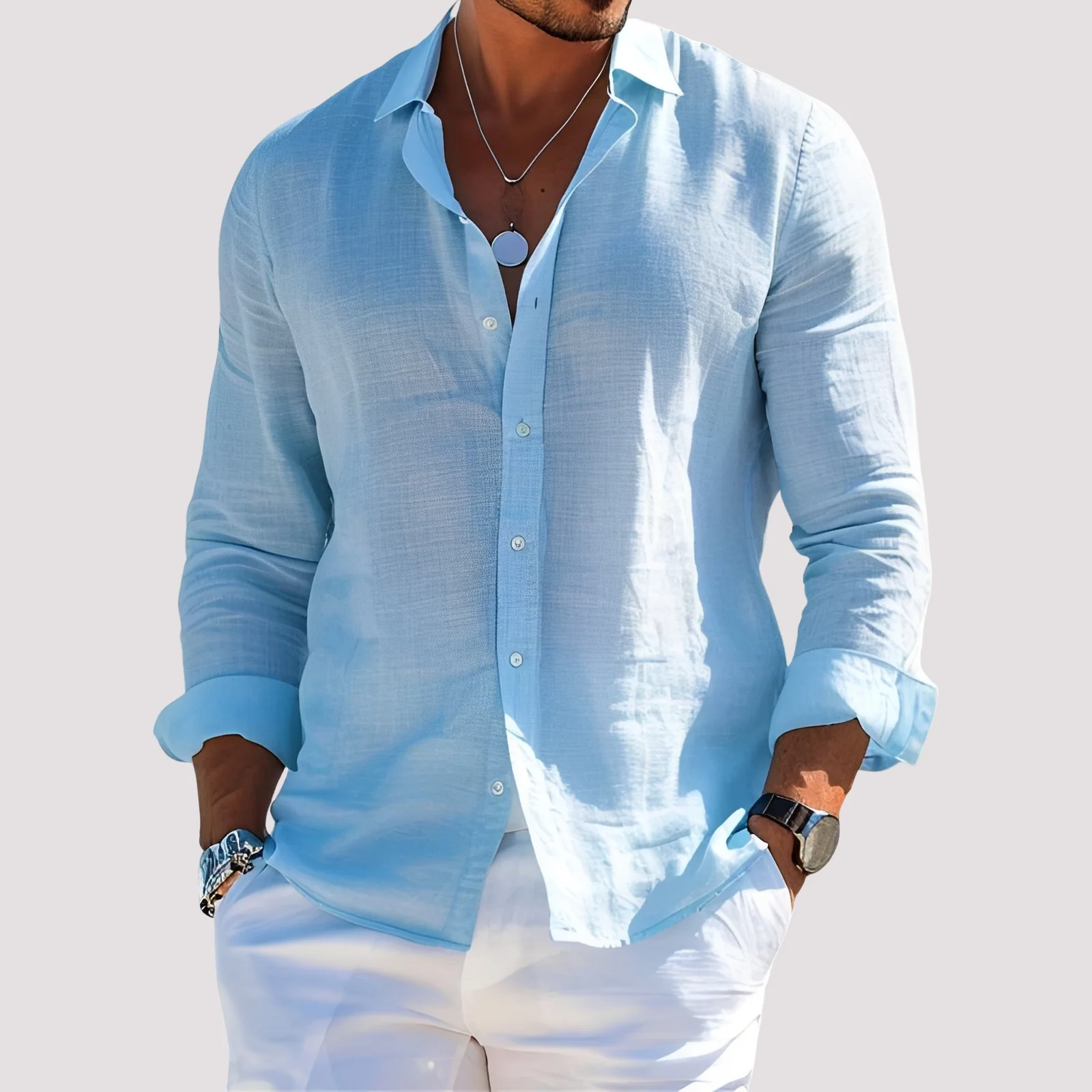 Dale – Chemise à manches longues pour hommes – Décontracté et décontracté