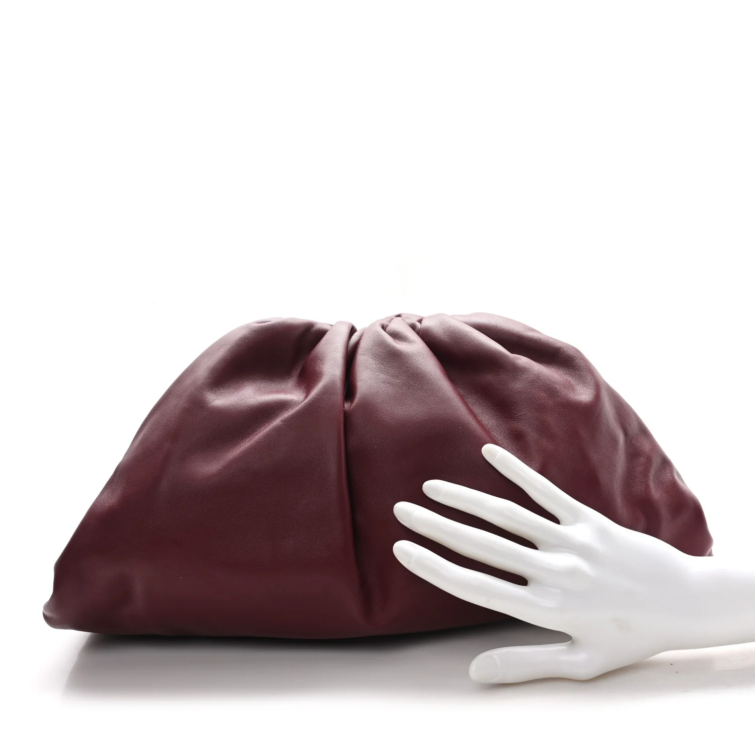 Smooth Butter Calf The Pouch Oversized Clutch Bordeaux