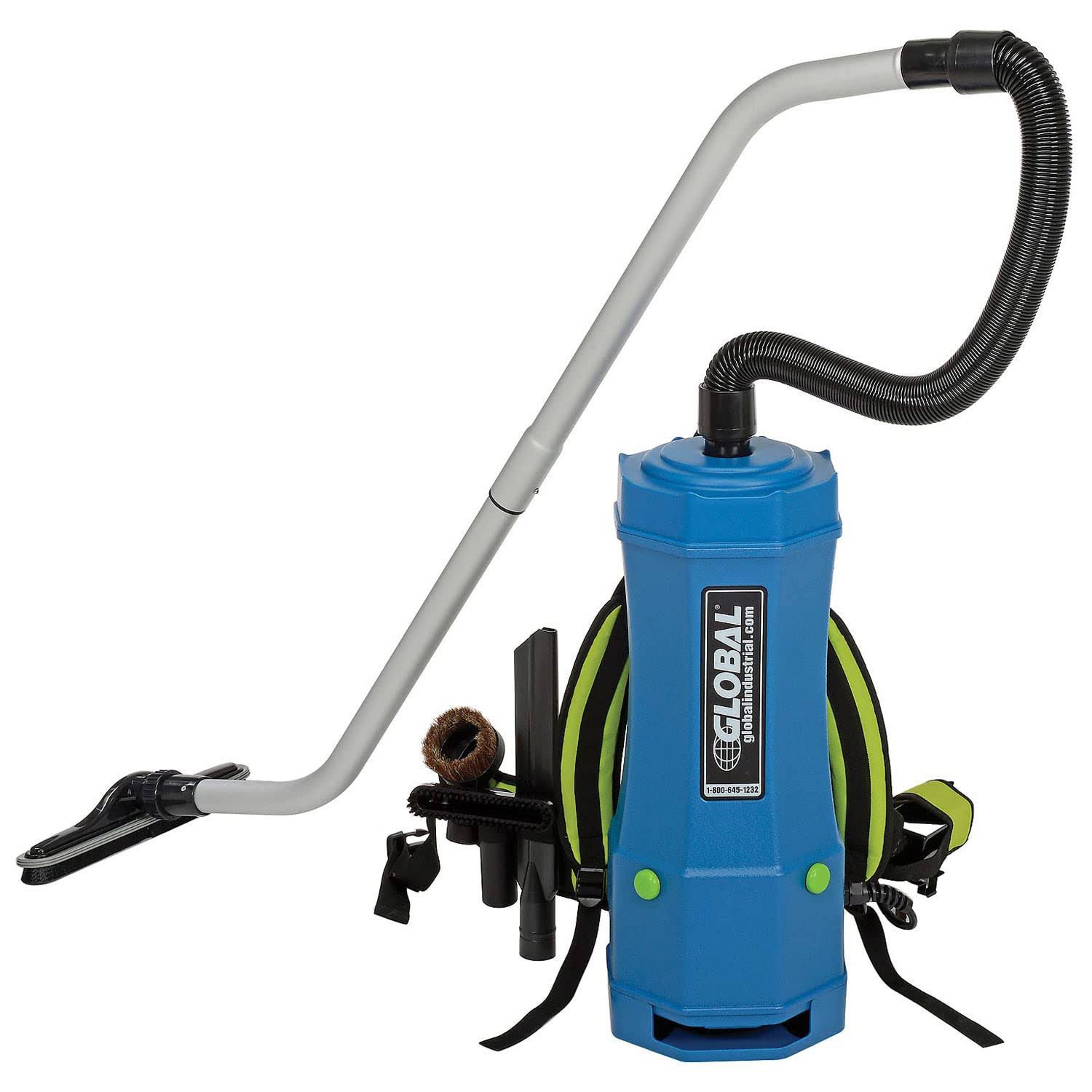Global Industrial 6 Quart HEPA Backpack Vacuum w/8-Piece Tool Kit