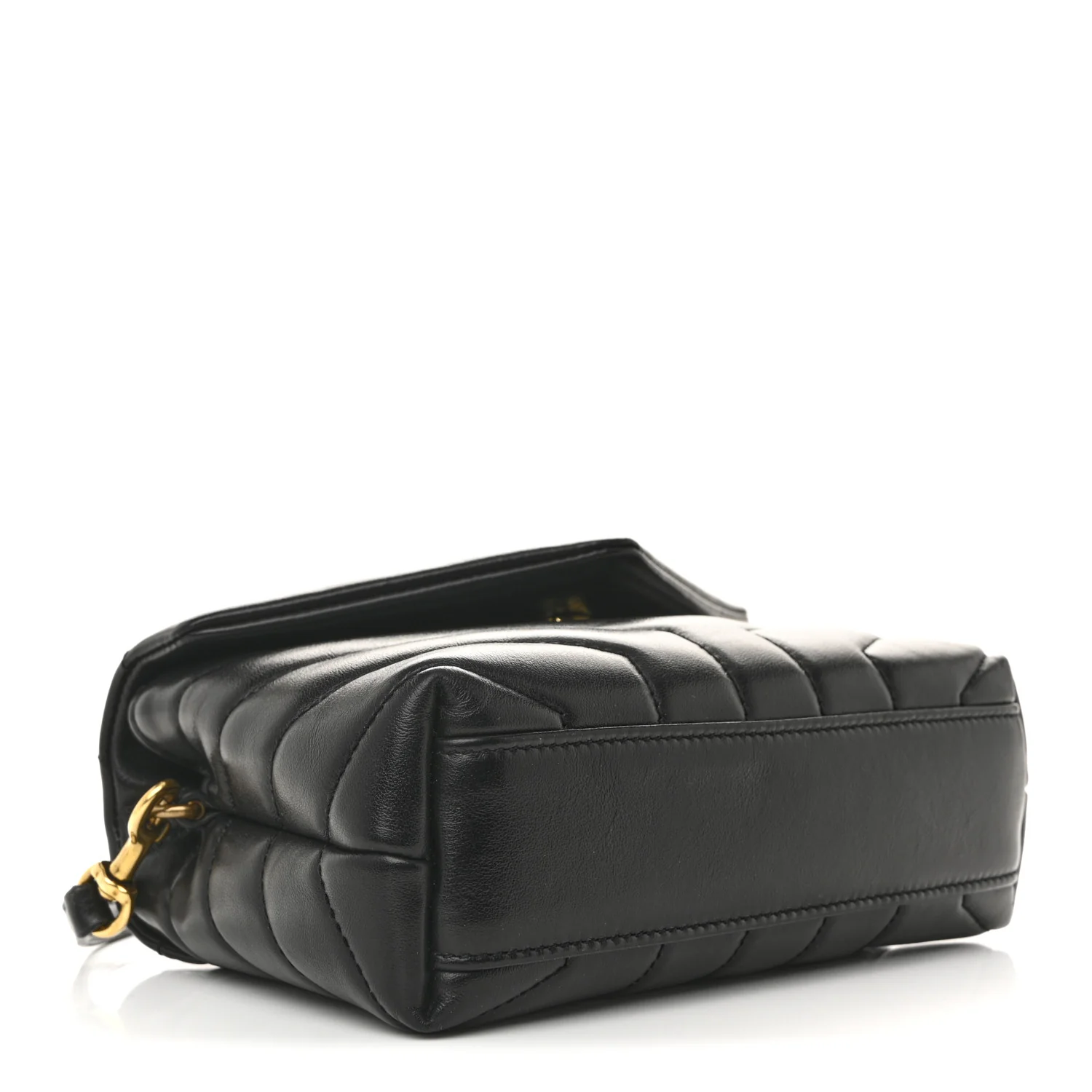 Calfskin Y Quilted Monogram Toy Loulou Crossbody Bag Black