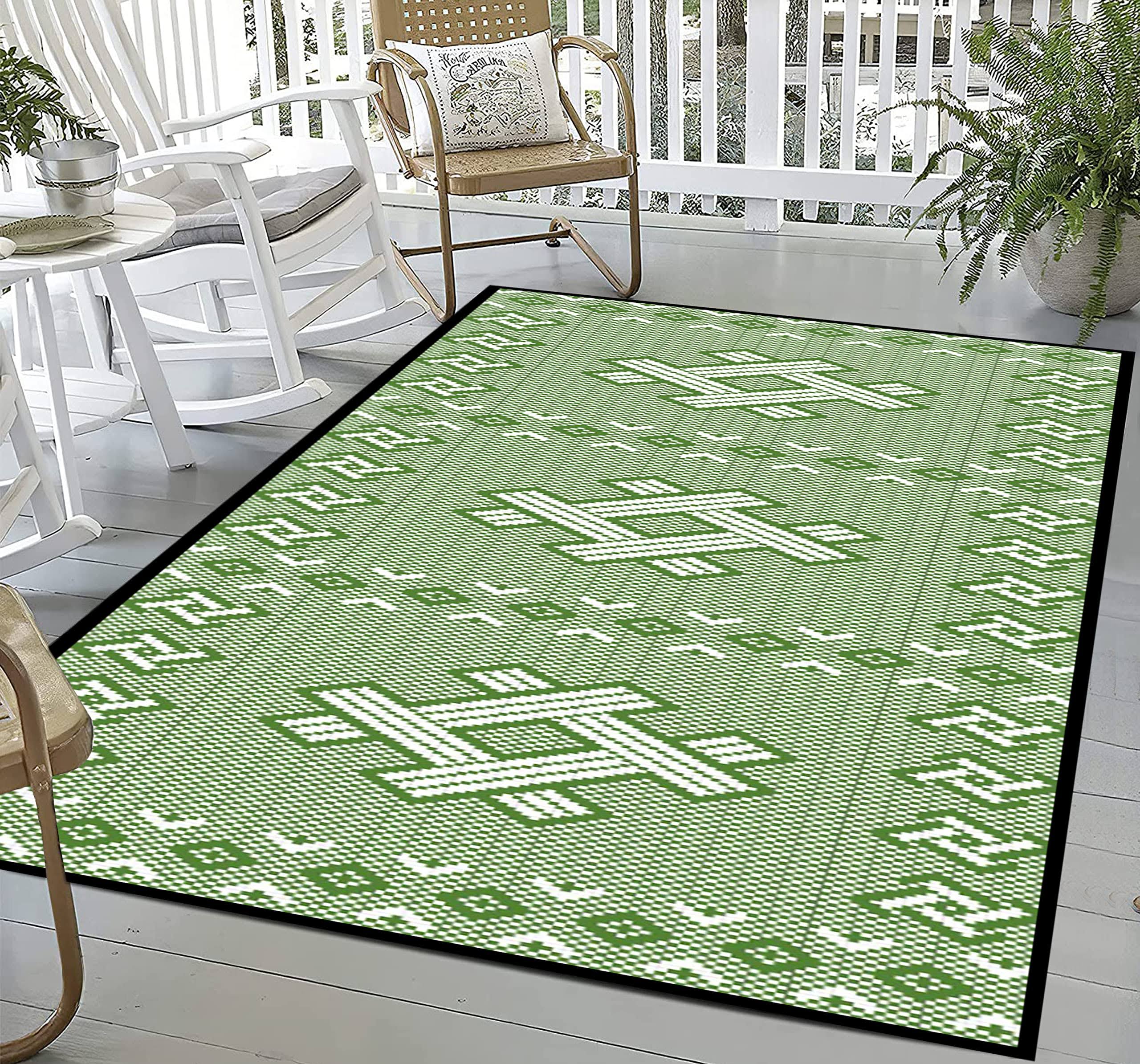 ARSUK Outdoor Rug Waterproof, 150x100cm, Picnic Blanket Lightweight Foldable Plastic Reversible Mat for Beach Camping Garden RV Patio Decking Balcony