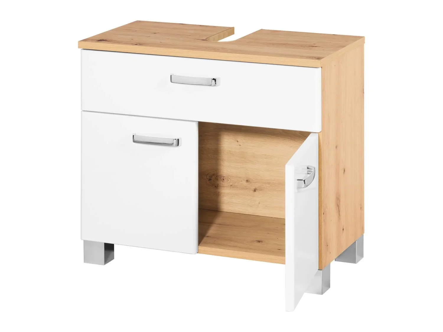 LIVARNO home Armoire latrale + meuble sous-vasque Palermo, blanc/imitation chne