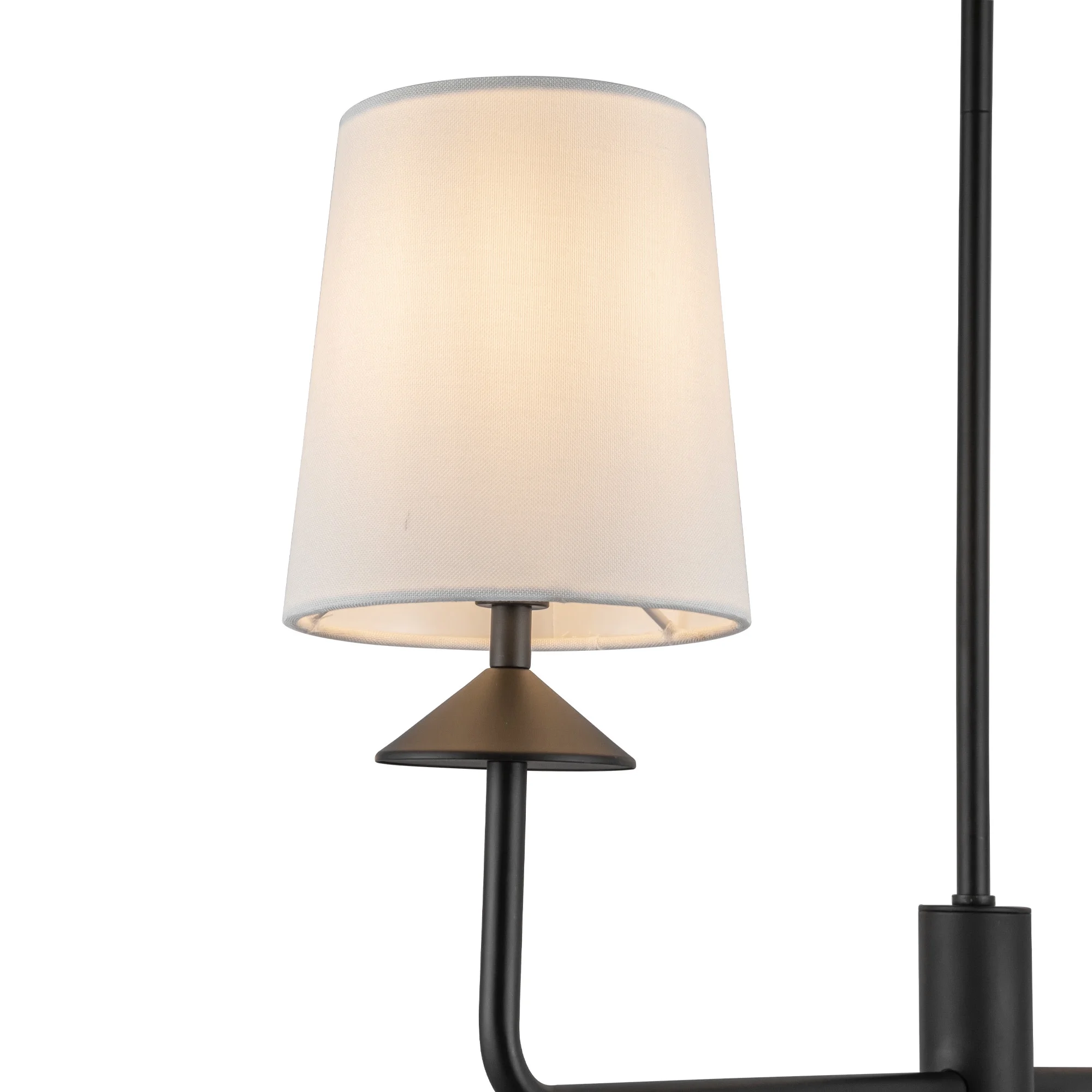 Alora Lighting Ch497445 Bridgette 4 Light 44" Wide Chandelier - Matte Black / White Linen